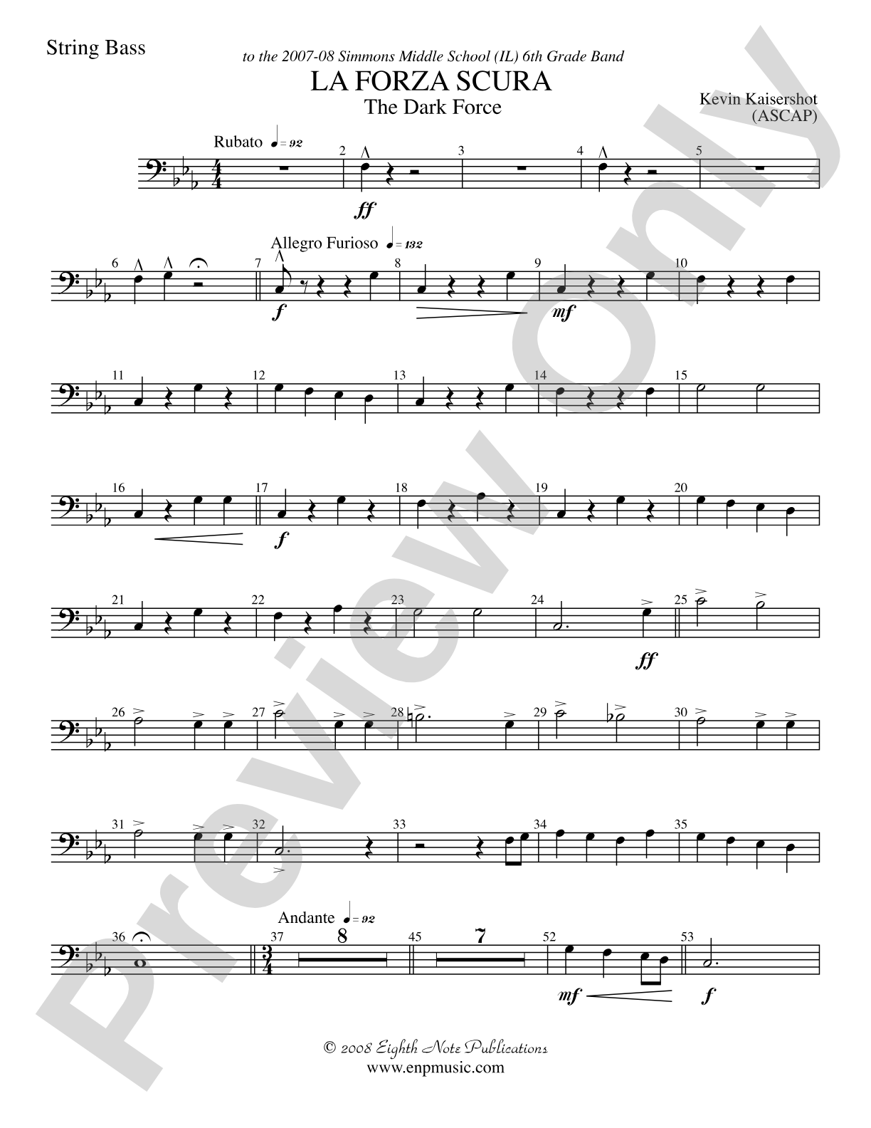 La Forza Scura (The Dark Force): String Bass