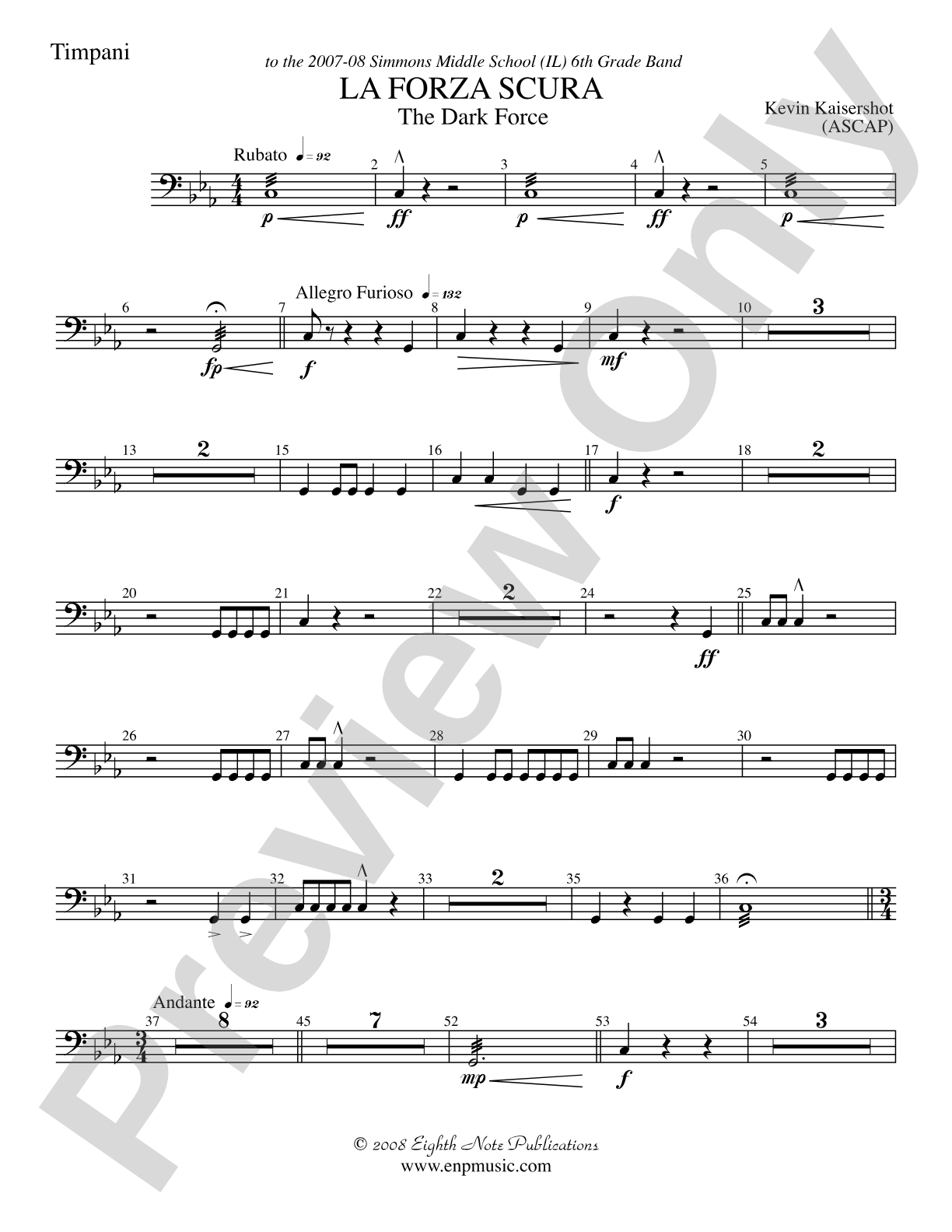 La Forza Scura (The Dark Force): Timpani