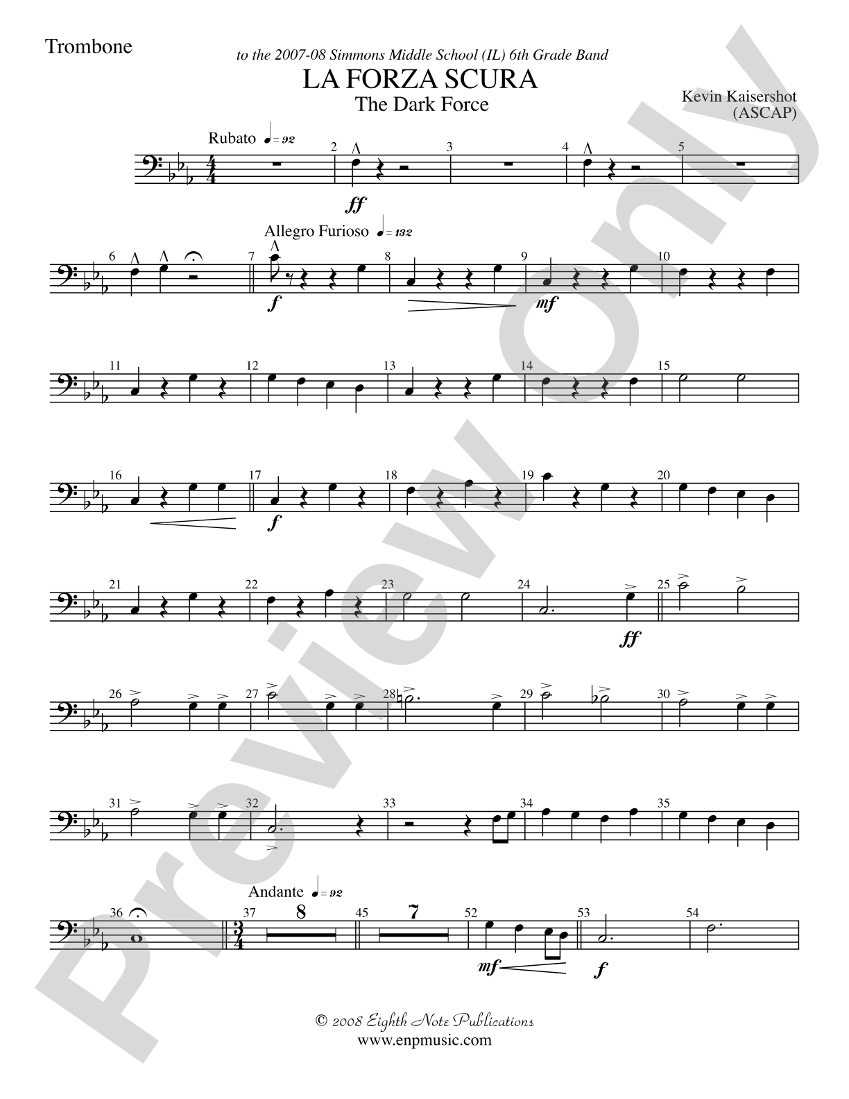 La Forza Scura (The Dark Force): 1st Trombone