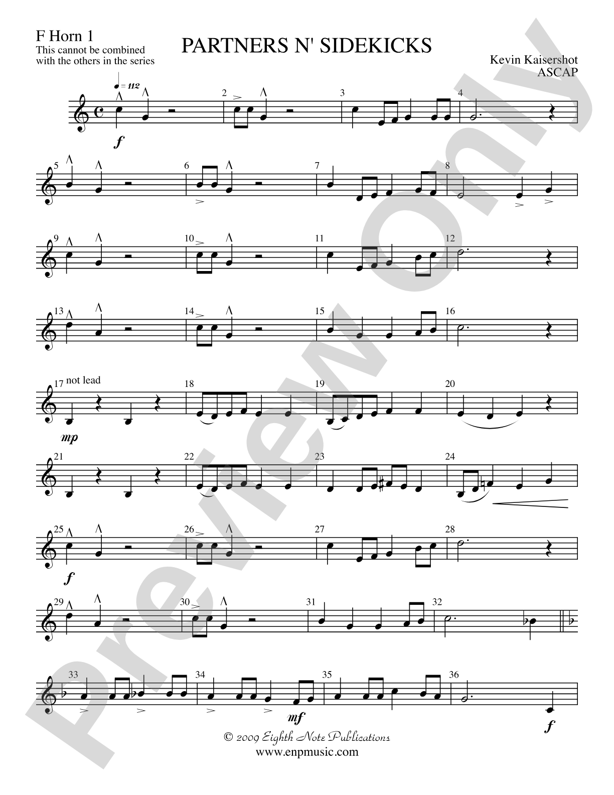 Partners n' Sidekicks (stand alone version): 1st F Horn