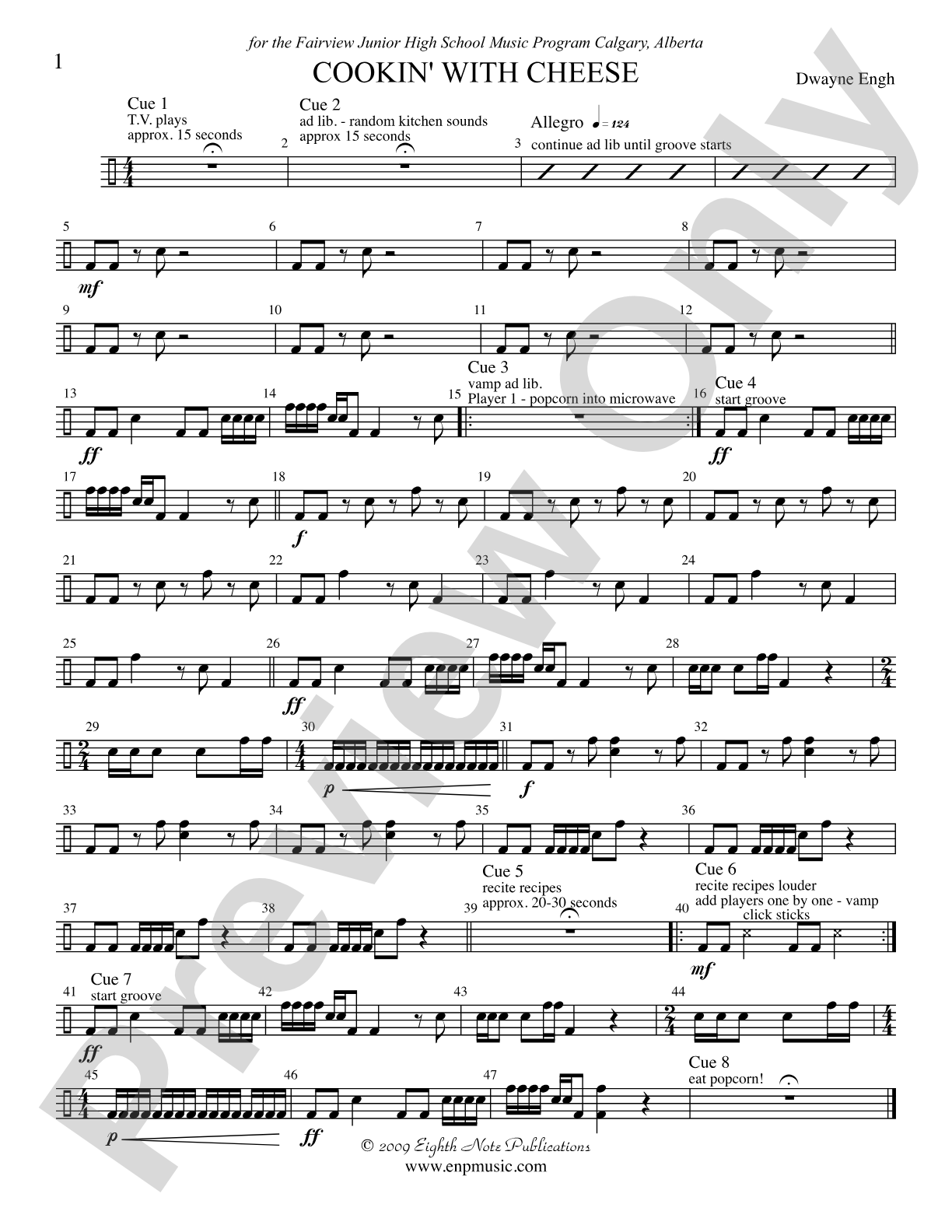 Cookin' with Cheese: 1st Percussion