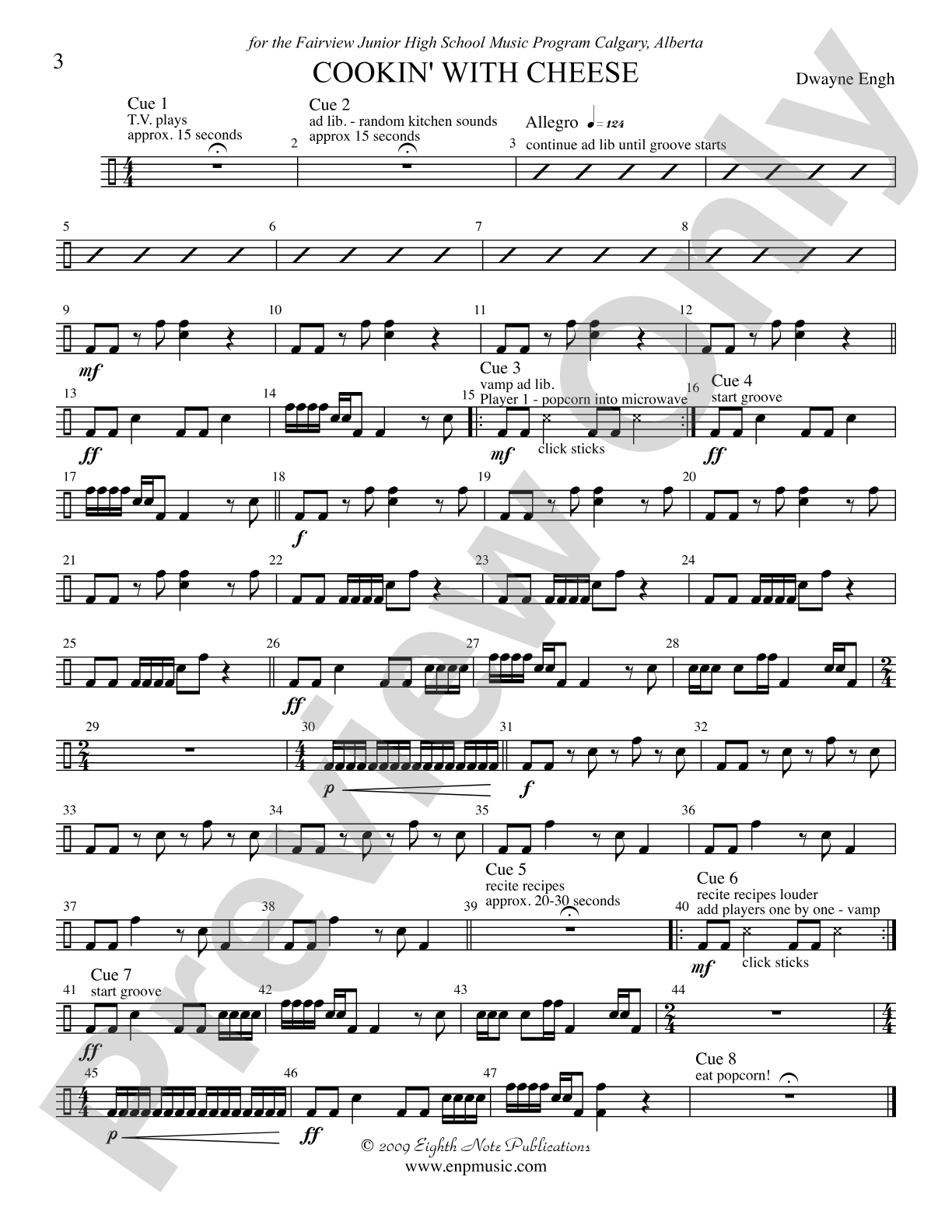 Cookin' with Cheese: 3rd Percussion