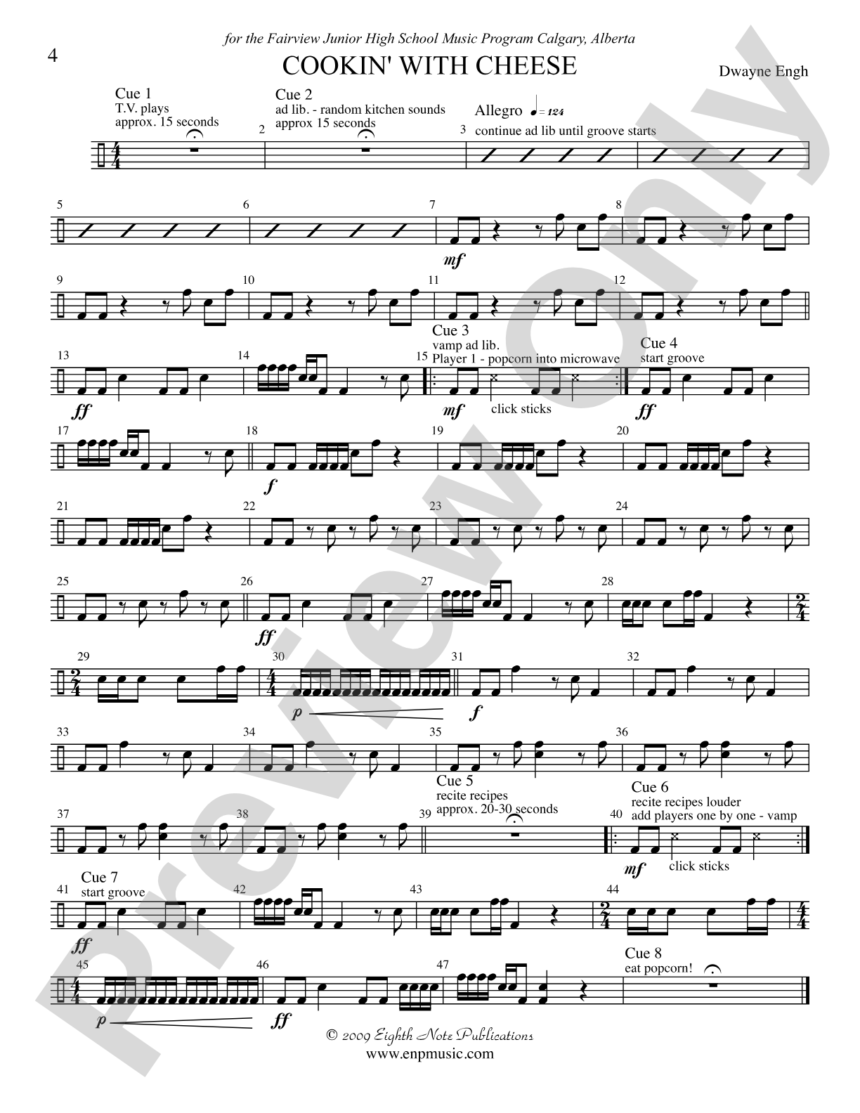 Cookin' with Cheese: 4th Percussion