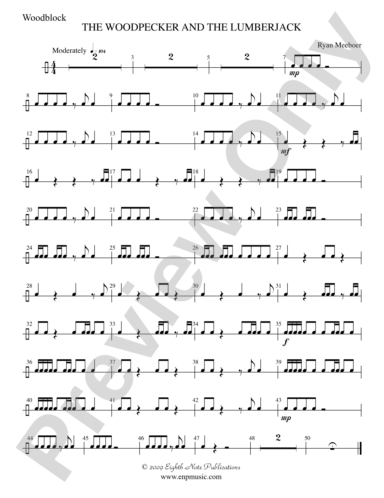 The Woodpecker and the Lumberjack: 1st Percussion