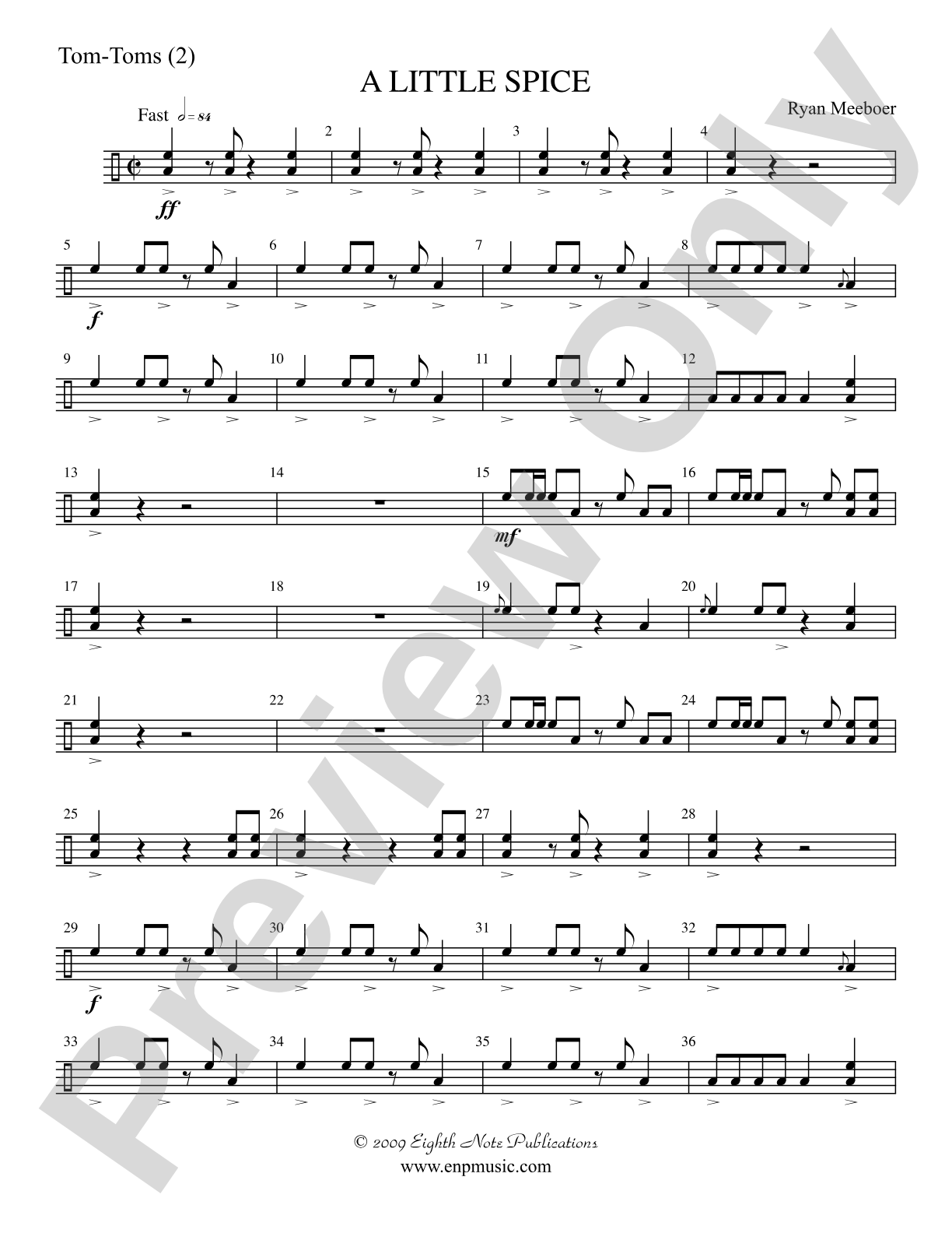 A Little Spice: 1st Percussion