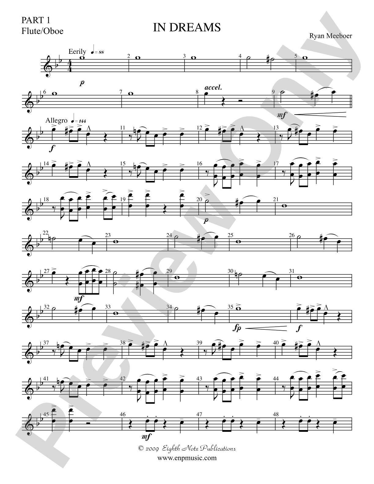 In Dreams: Part 1 Flute/Oboe