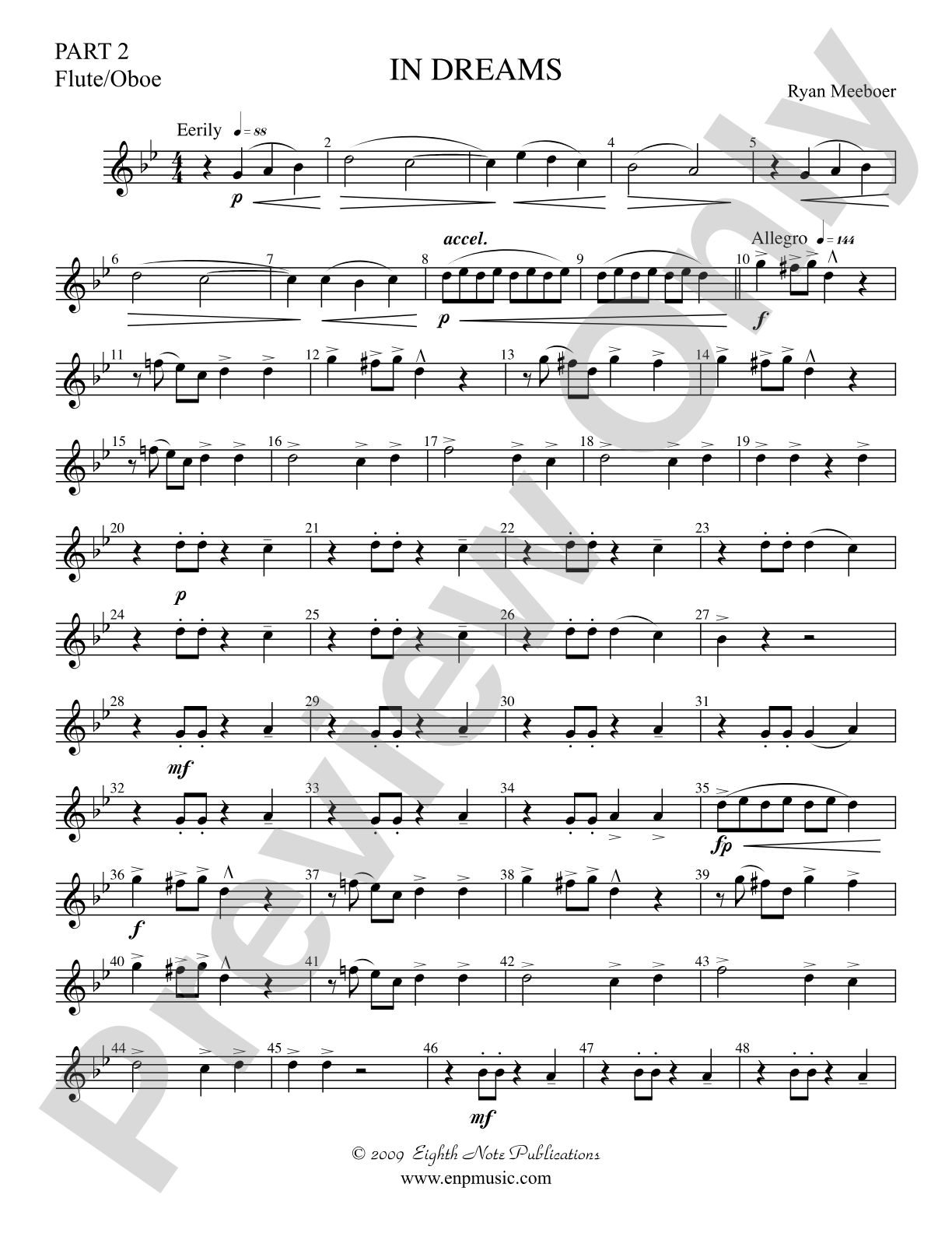 In Dreams: Part 2 Flute/Oboe