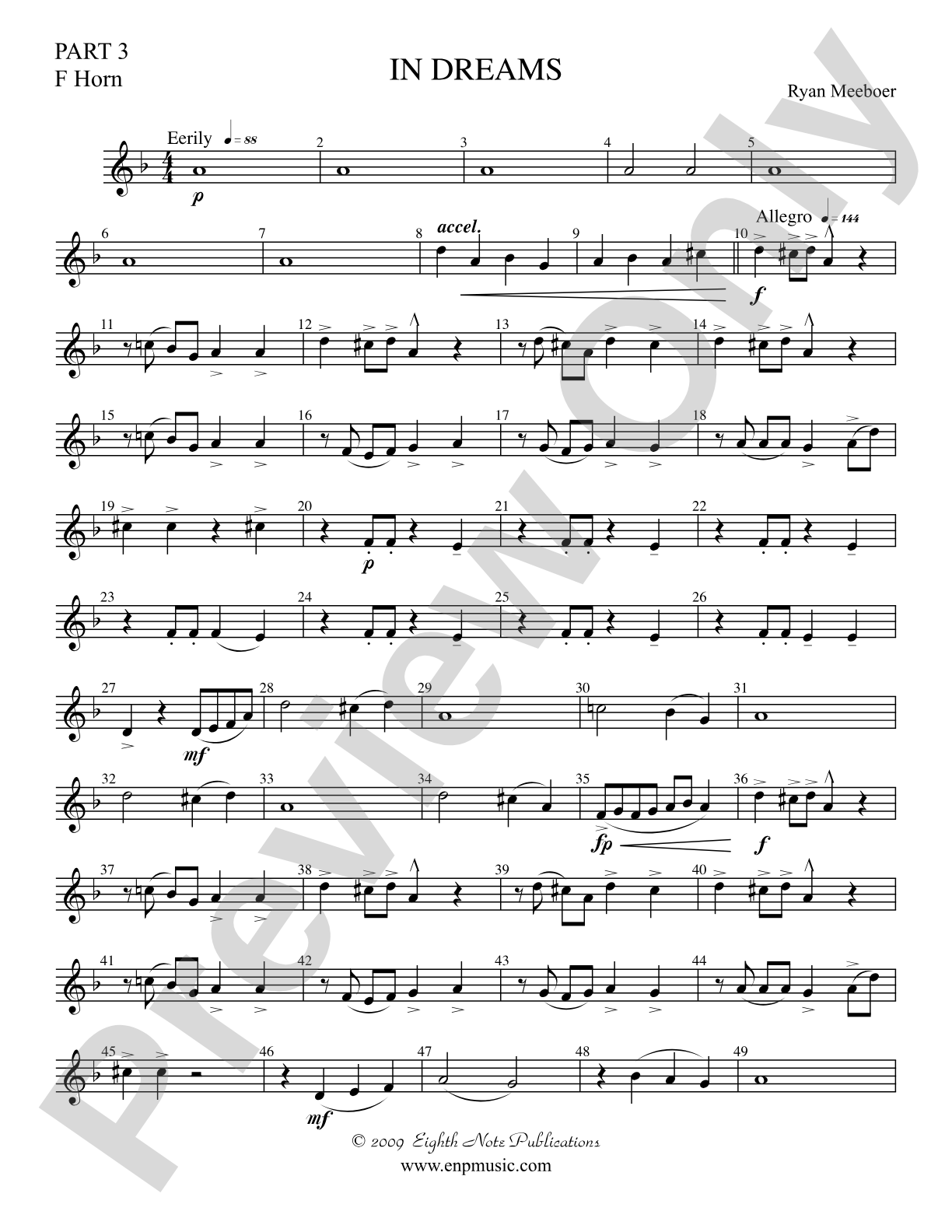 In Dreams: Part 3 F Horn