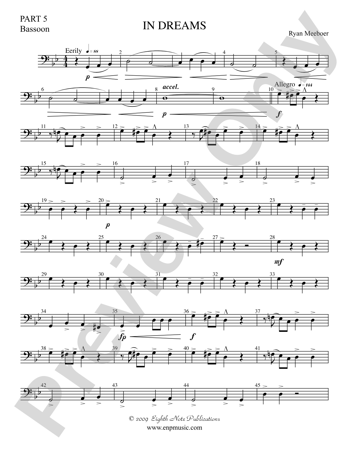 In Dreams: Part 5 Bassoon