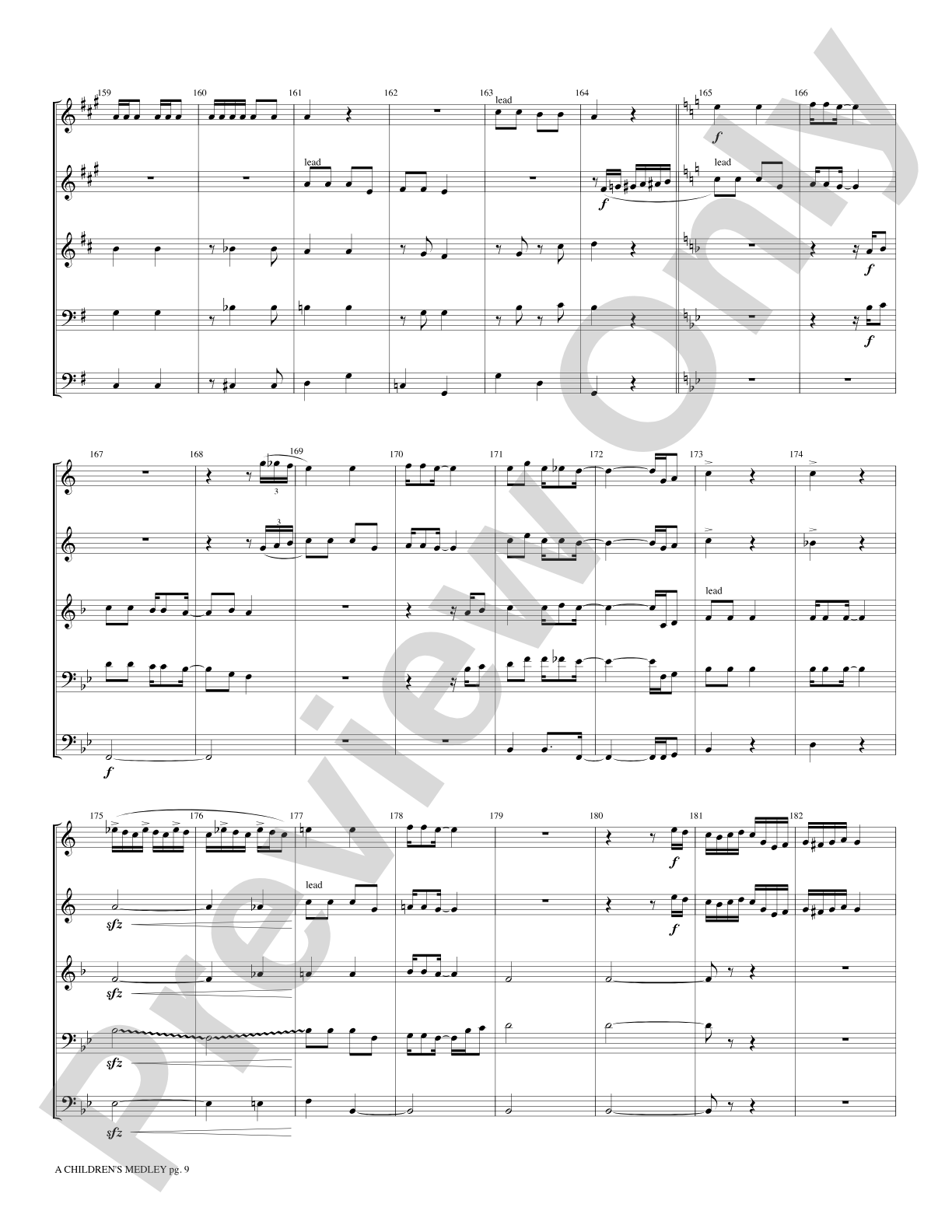A Children's Medley: Brass Quintet Score & Parts