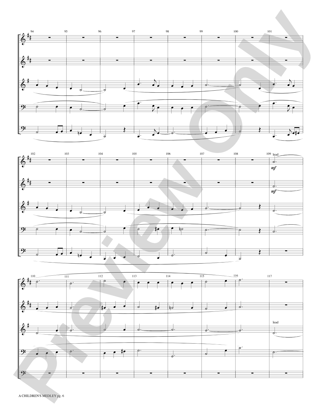 A Children's Medley: Brass Quintet Score & Parts