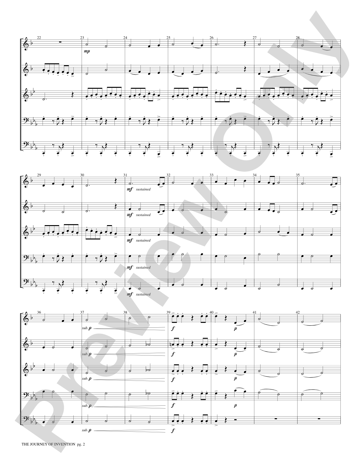 The Journey of Invention: Brass Quintet Score & Parts