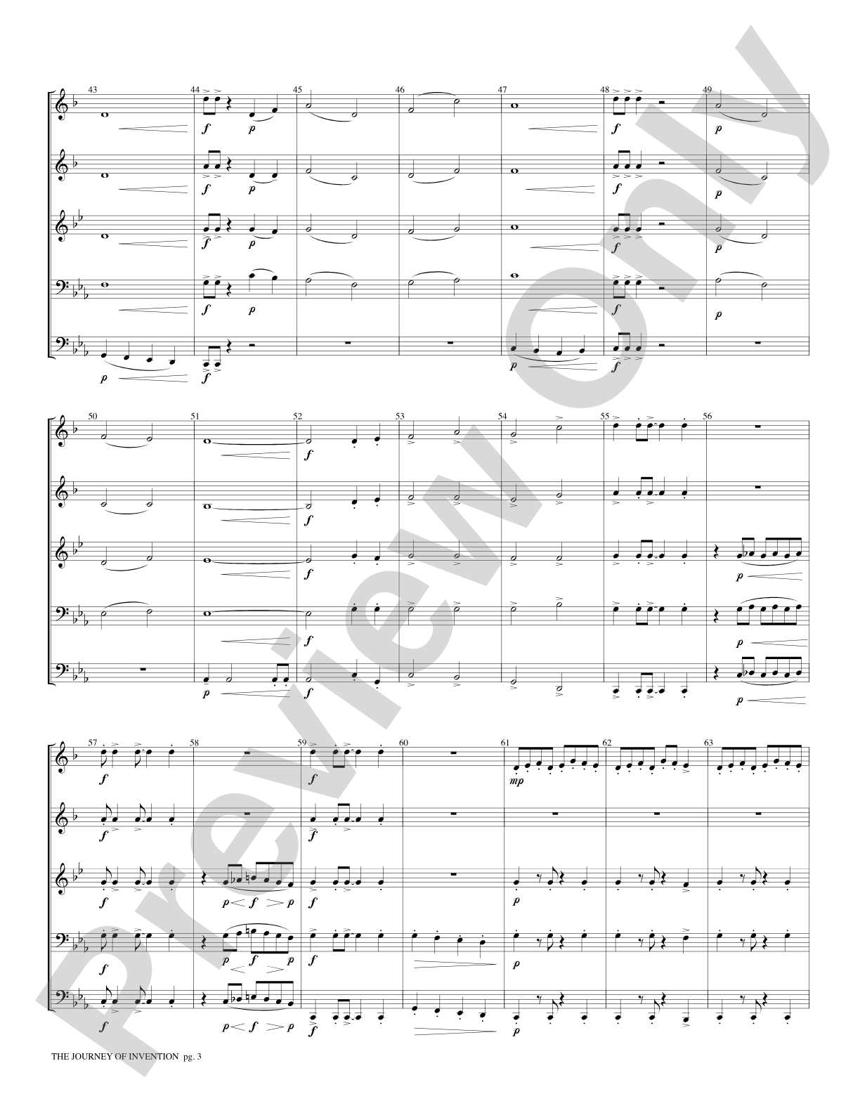 The Journey of Invention: Brass Quintet Score & Parts