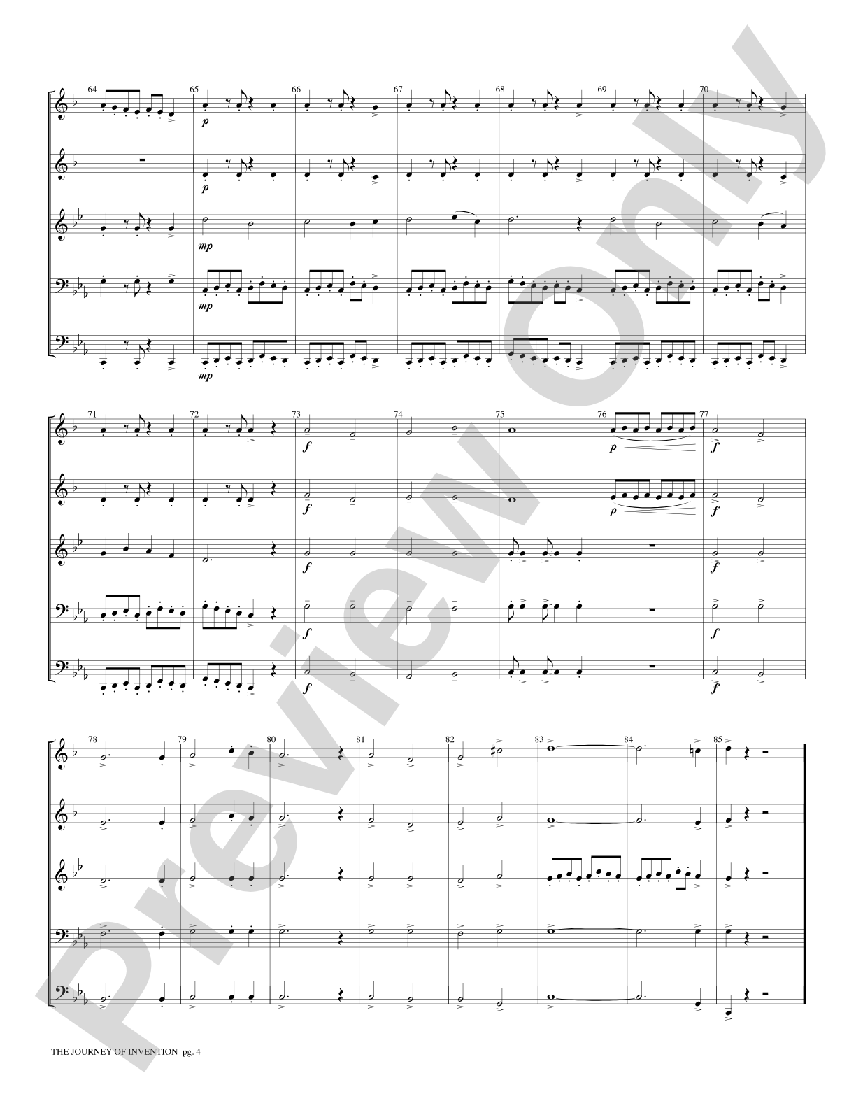 The Journey of Invention: Brass Quintet Score & Parts