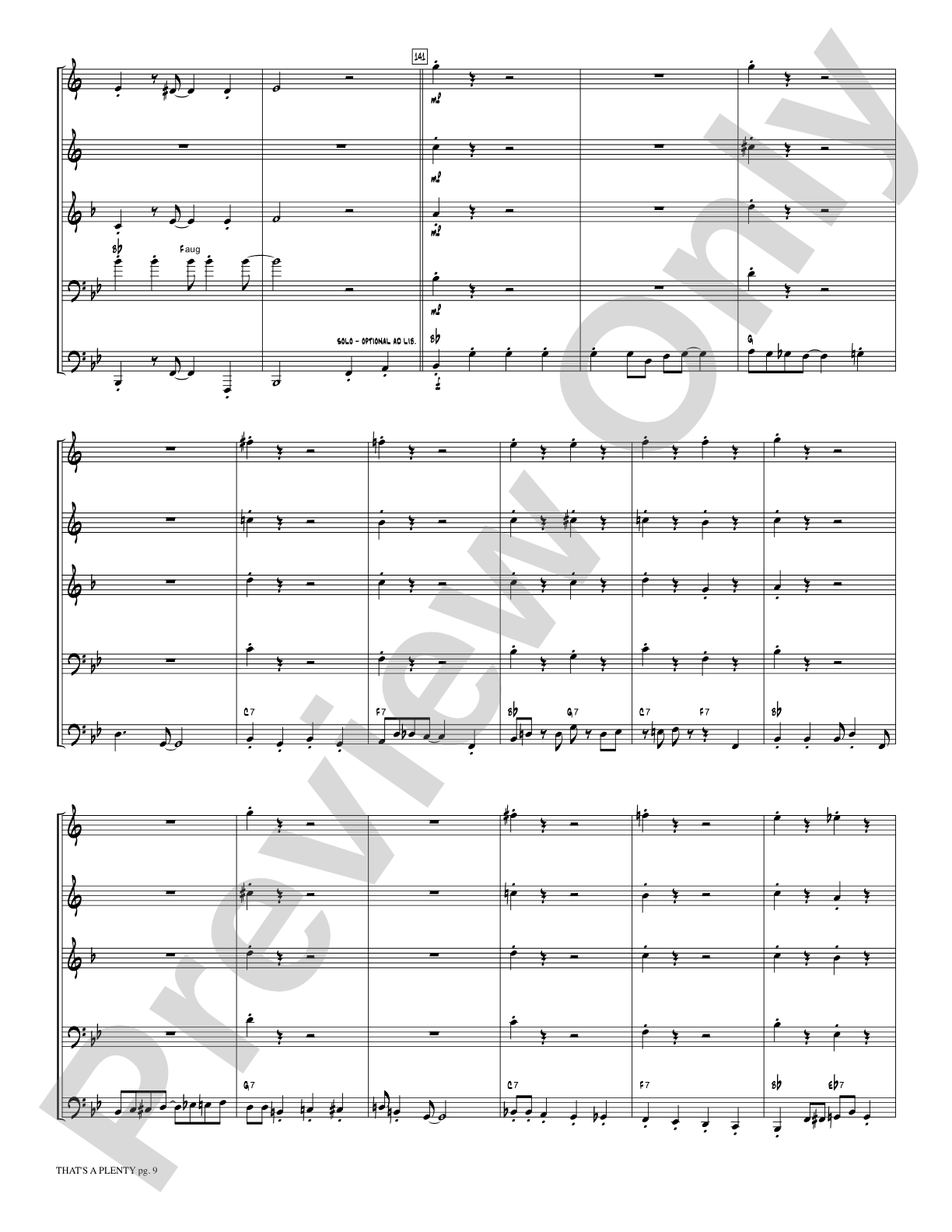 That's a Plenty: Brass Quintet Score & Parts