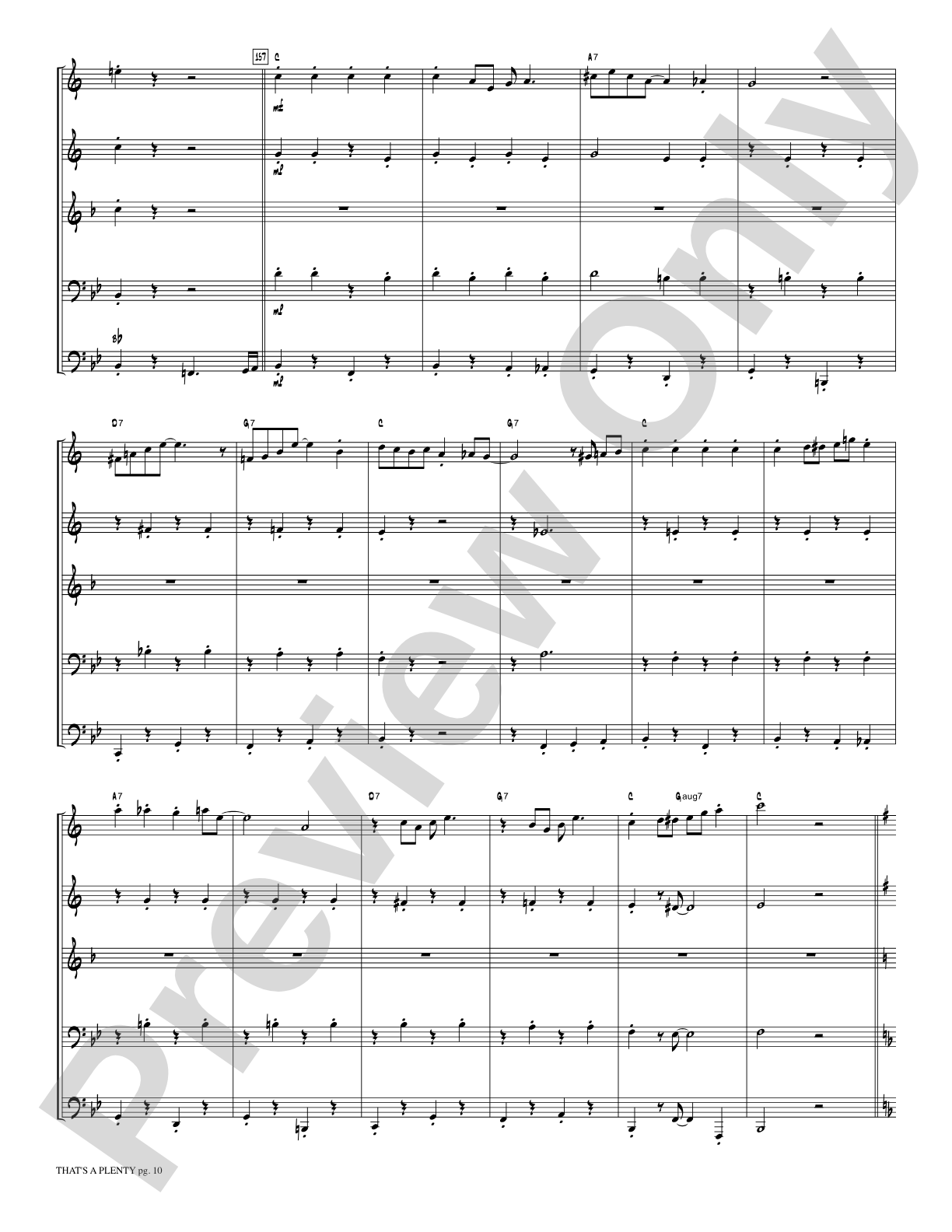 That's a Plenty: Brass Quintet Score & Parts