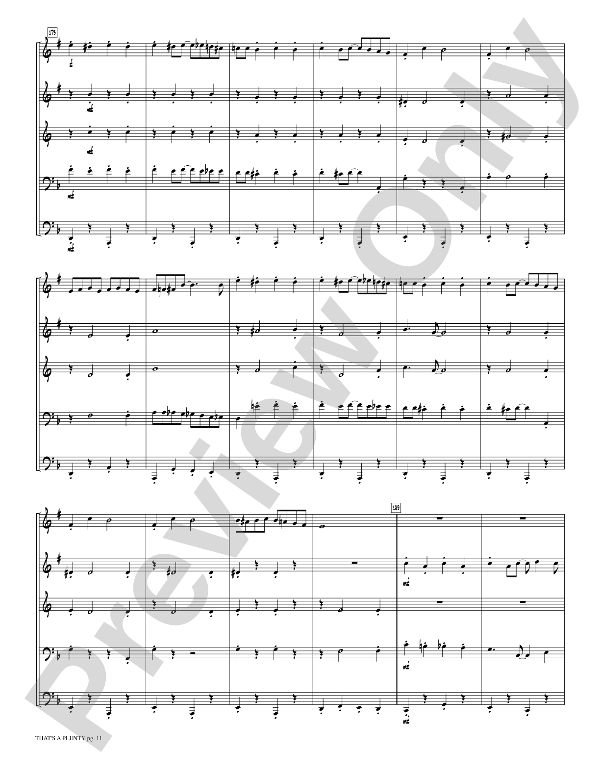 That's a Plenty: Brass Quintet Score & Parts