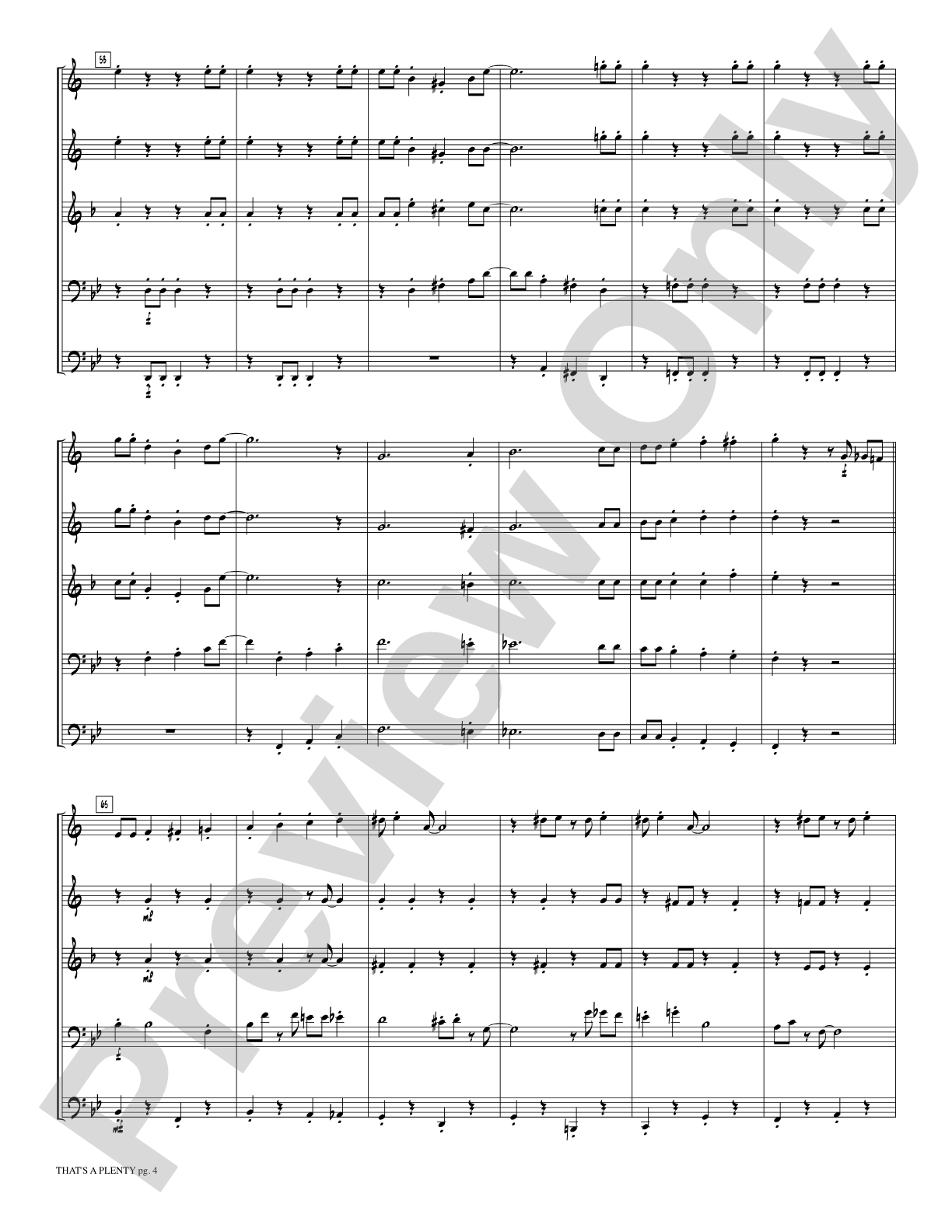 That's a Plenty: Brass Quintet Score & Parts