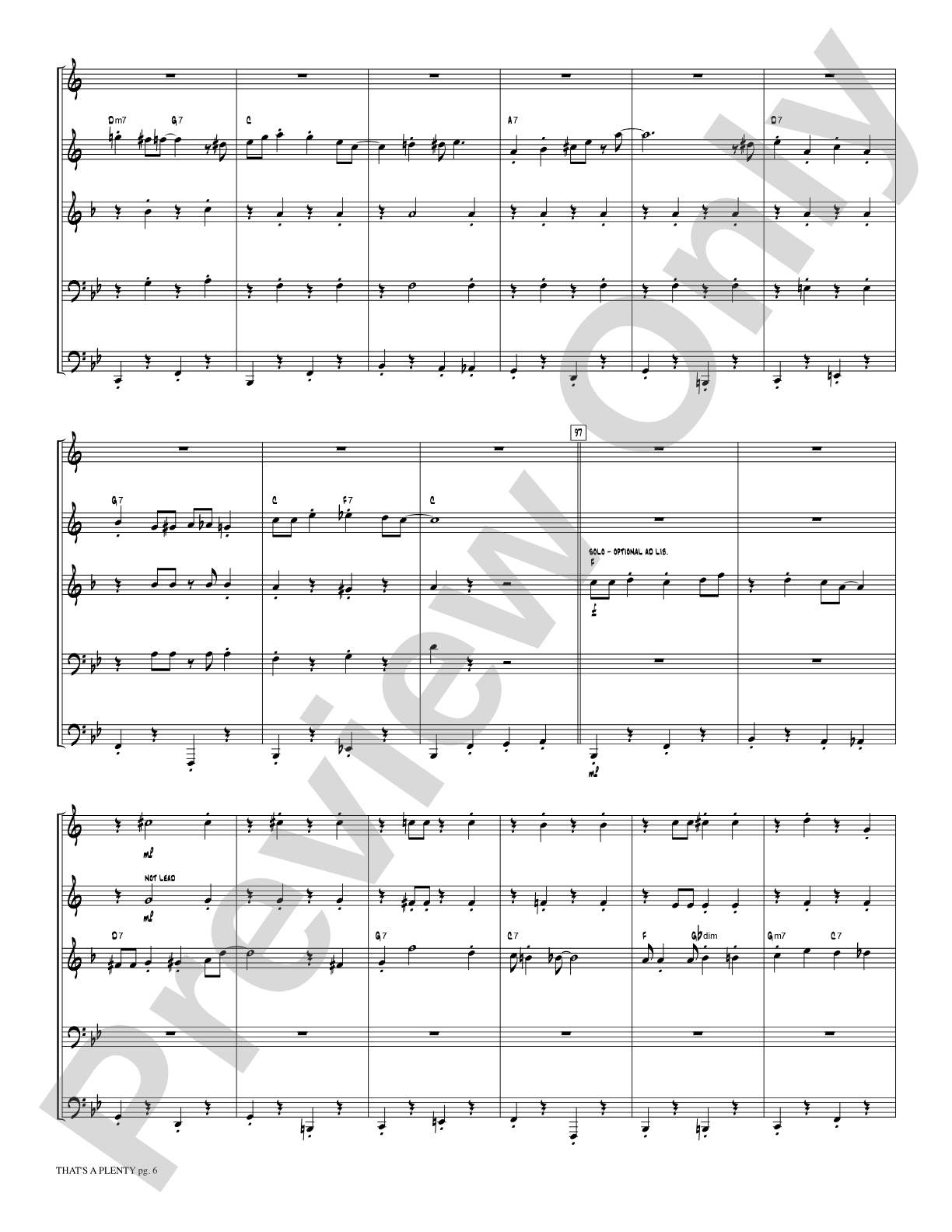 That's a Plenty: Brass Quintet Score & Parts