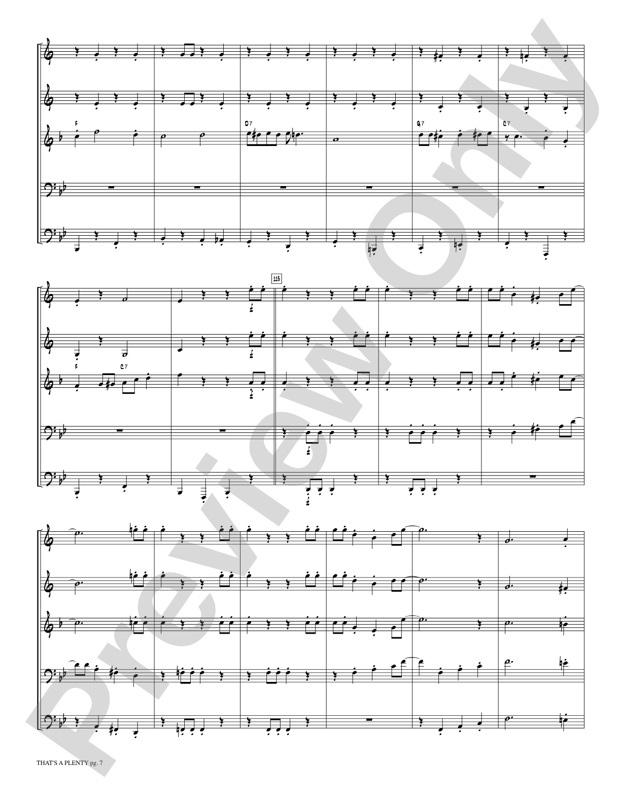 That's a Plenty: Brass Quintet Score & Parts