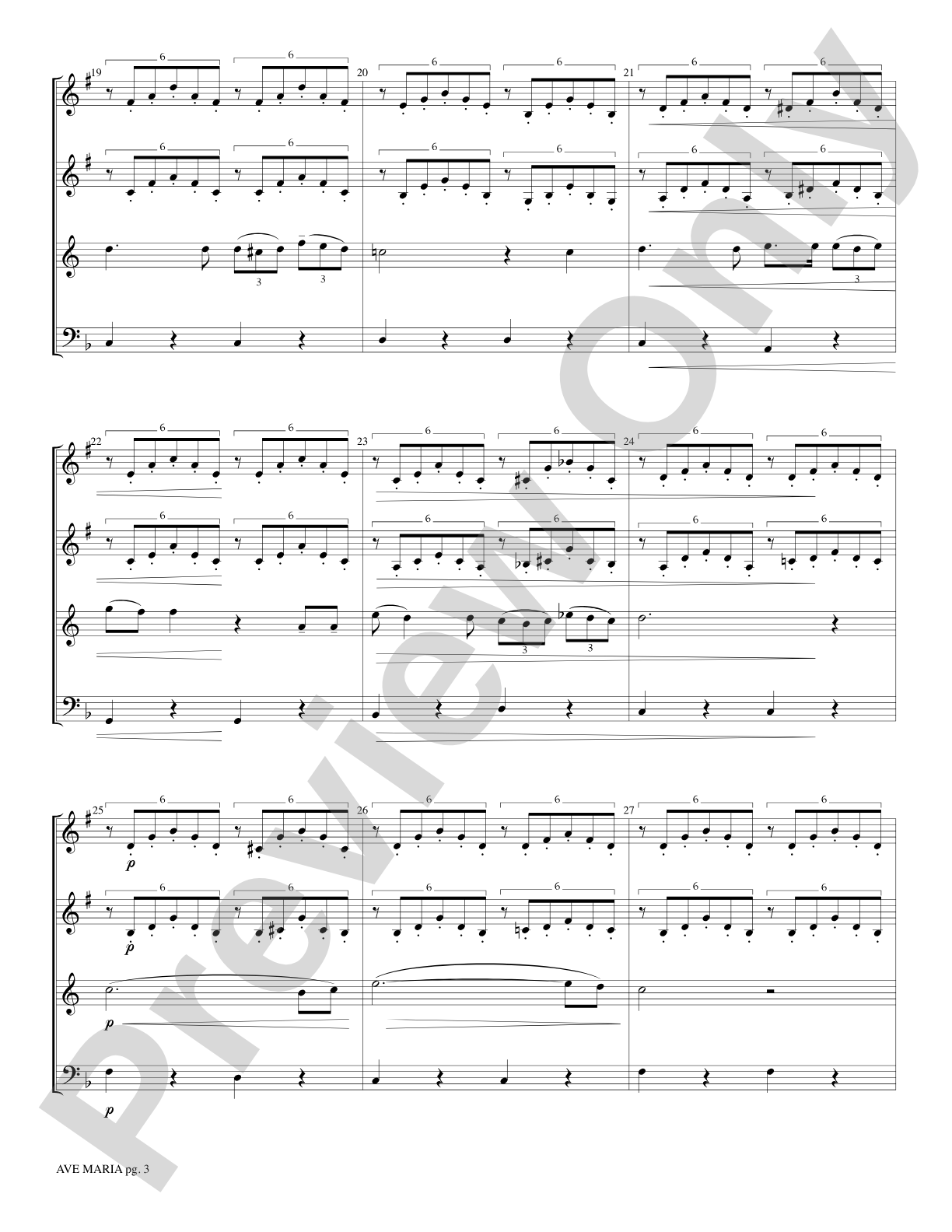 Ave Maria: Brass Quartet Score & Parts