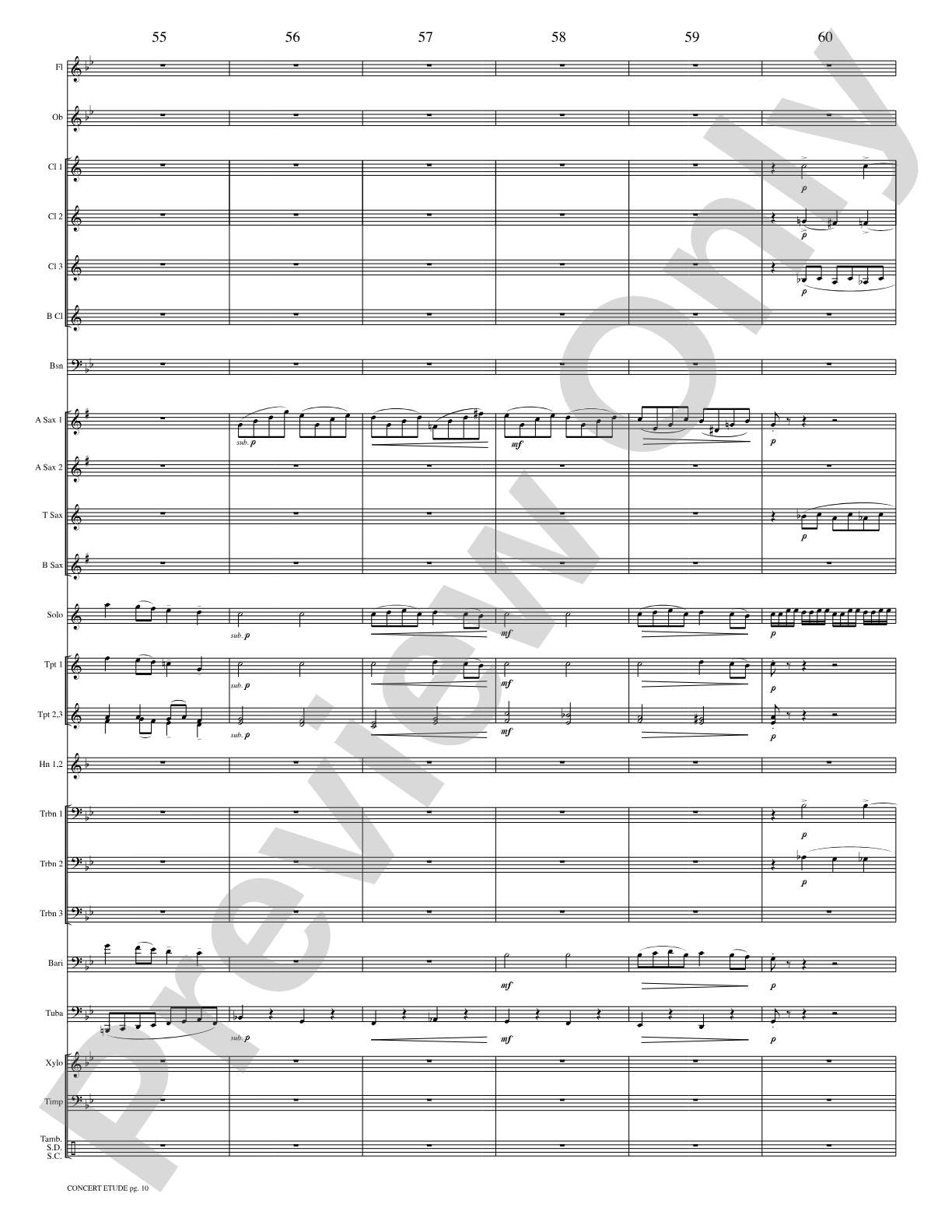 Concert Etude, Op. 49 (Solo Trumpet and Concert Band): Concert Band Conductor Score & Parts