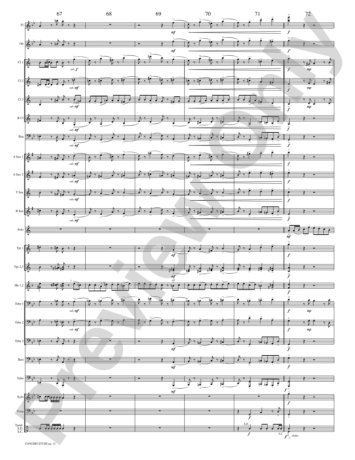 Concert Etude, Op. 49 (Solo Trumpet and Concert Band): Concert Band Conductor Score & Parts