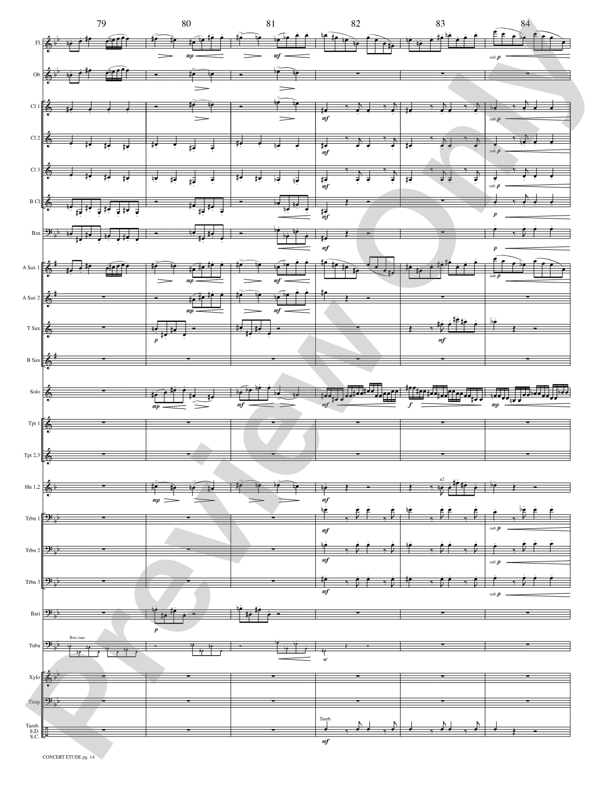 Concert Etude, Op. 49 (Solo Trumpet and Concert Band): Concert Band Conductor Score & Parts