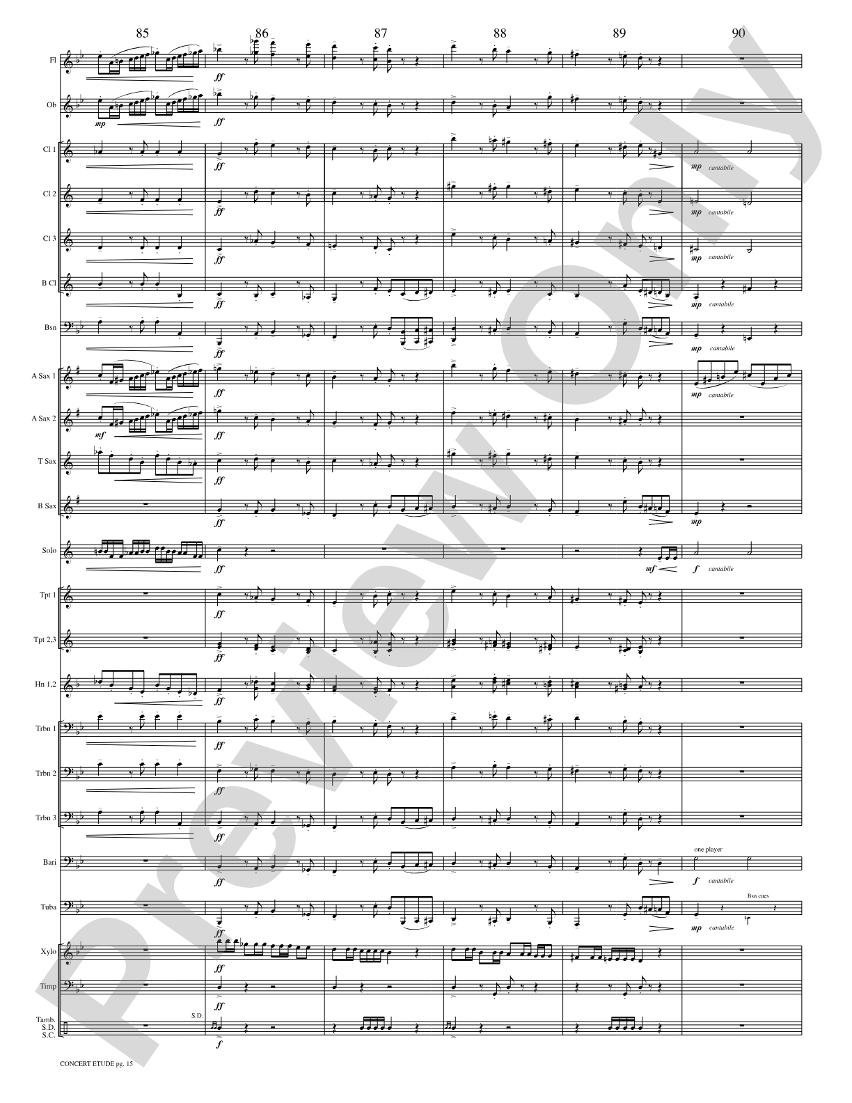 Concert Etude, Op. 49 (Solo Trumpet and Concert Band): Concert Band Conductor Score & Parts