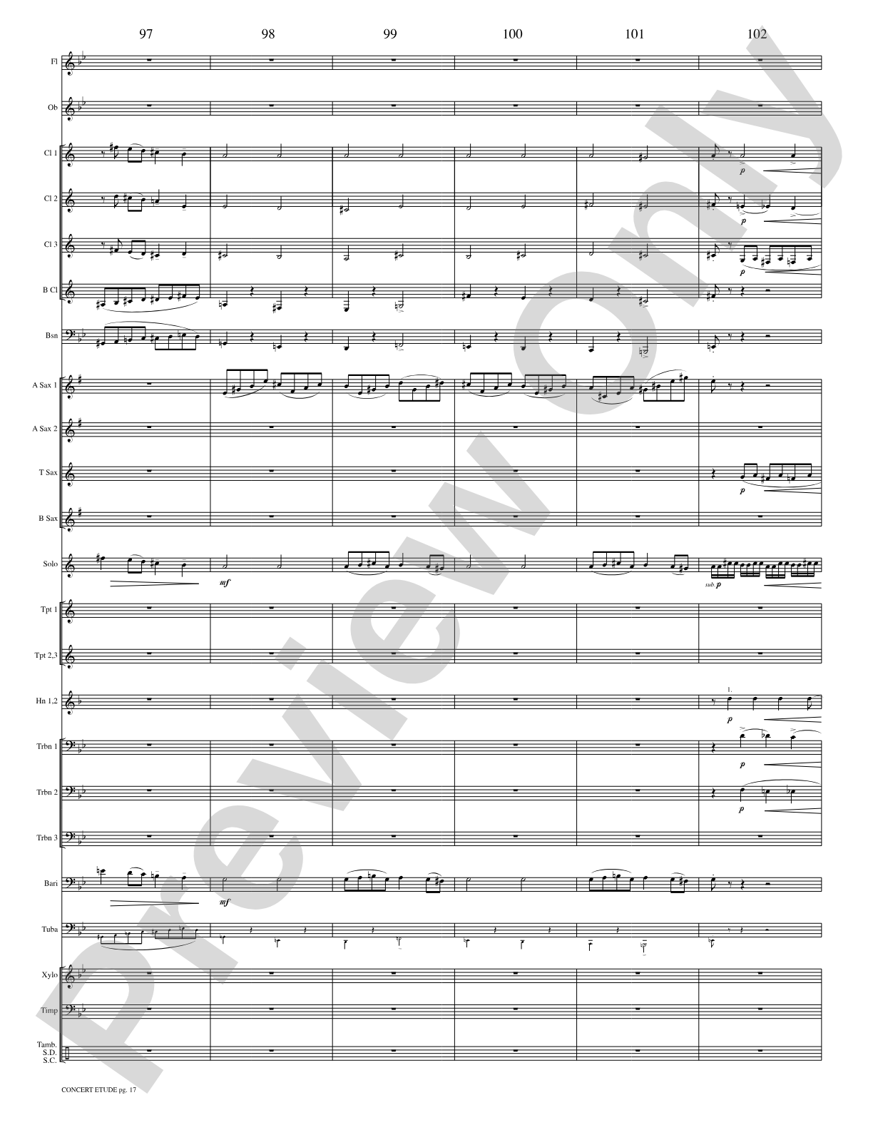 Concert Etude, Op. 49 (Solo Trumpet and Concert Band): Concert Band Conductor Score & Parts