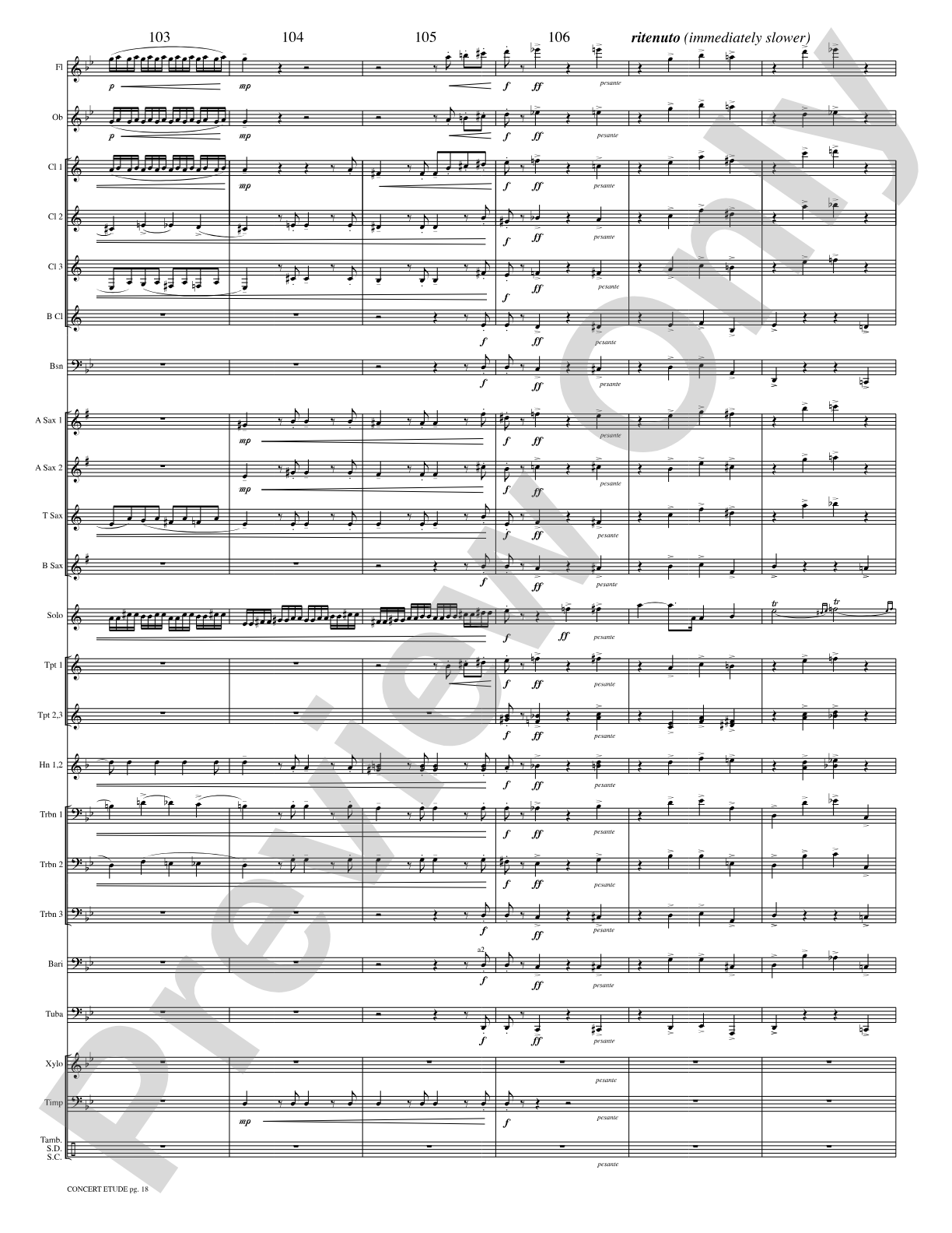Concert Etude, Op. 49 (Solo Trumpet and Concert Band): Concert Band Conductor Score & Parts