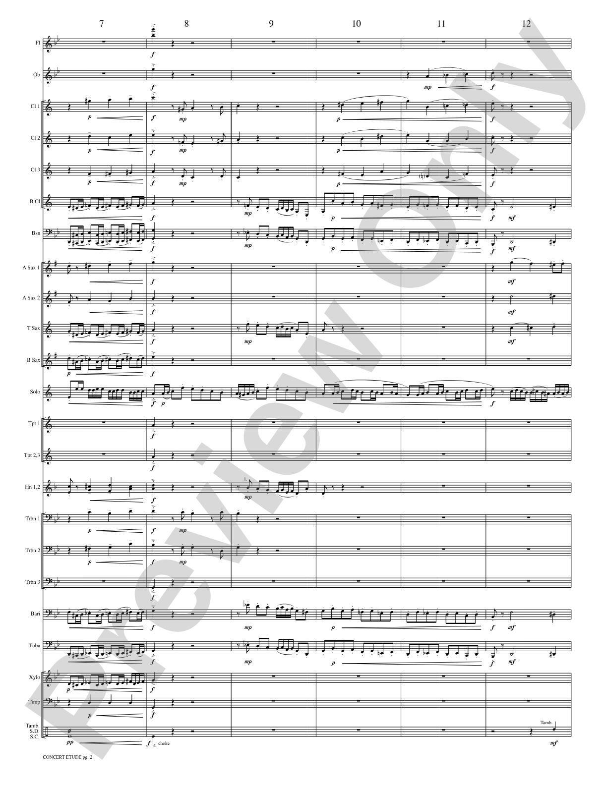 Concert Etude, Op. 49 (Solo Trumpet and Concert Band): Concert Band Conductor Score & Parts