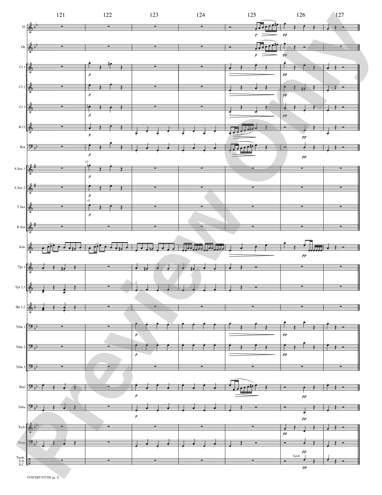Concert Etude, Op. 49 (Solo Trumpet and Concert Band): Concert Band Conductor Score & Parts
