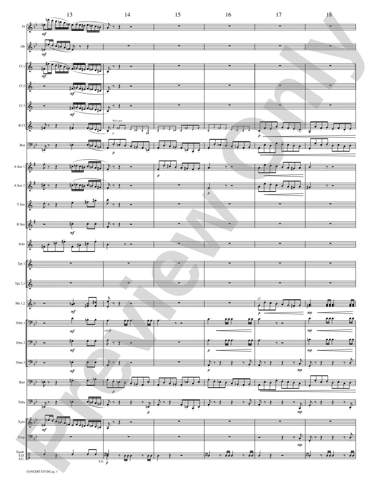 Concert Etude, Op. 49 (Solo Trumpet and Concert Band): Concert Band Conductor Score & Parts