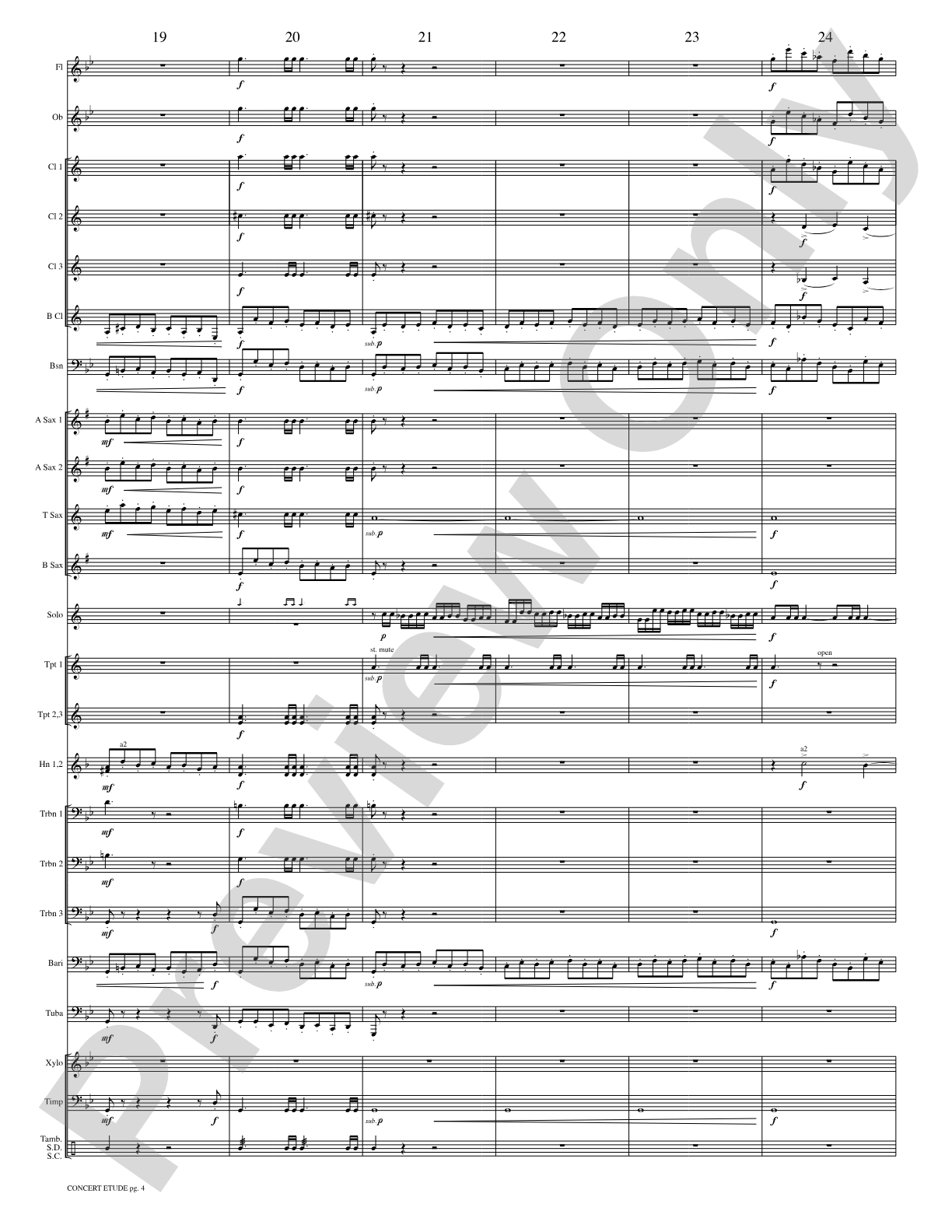 Concert Etude, Op. 49 (Solo Trumpet and Concert Band): Concert Band Conductor Score & Parts
