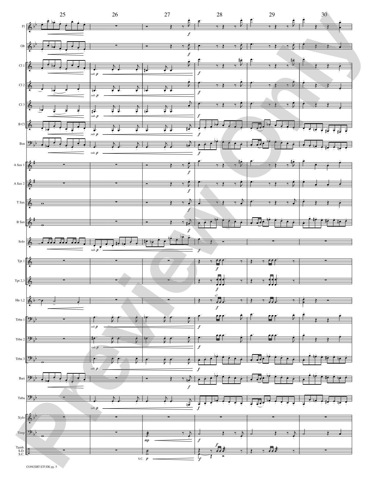 Concert Etude, Op. 49 (Solo Trumpet and Concert Band): Concert Band Conductor Score & Parts