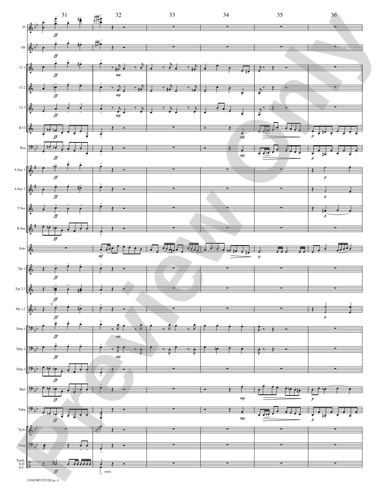 Concert Etude, Op. 49 (Solo Trumpet and Concert Band): Concert Band Conductor Score & Parts