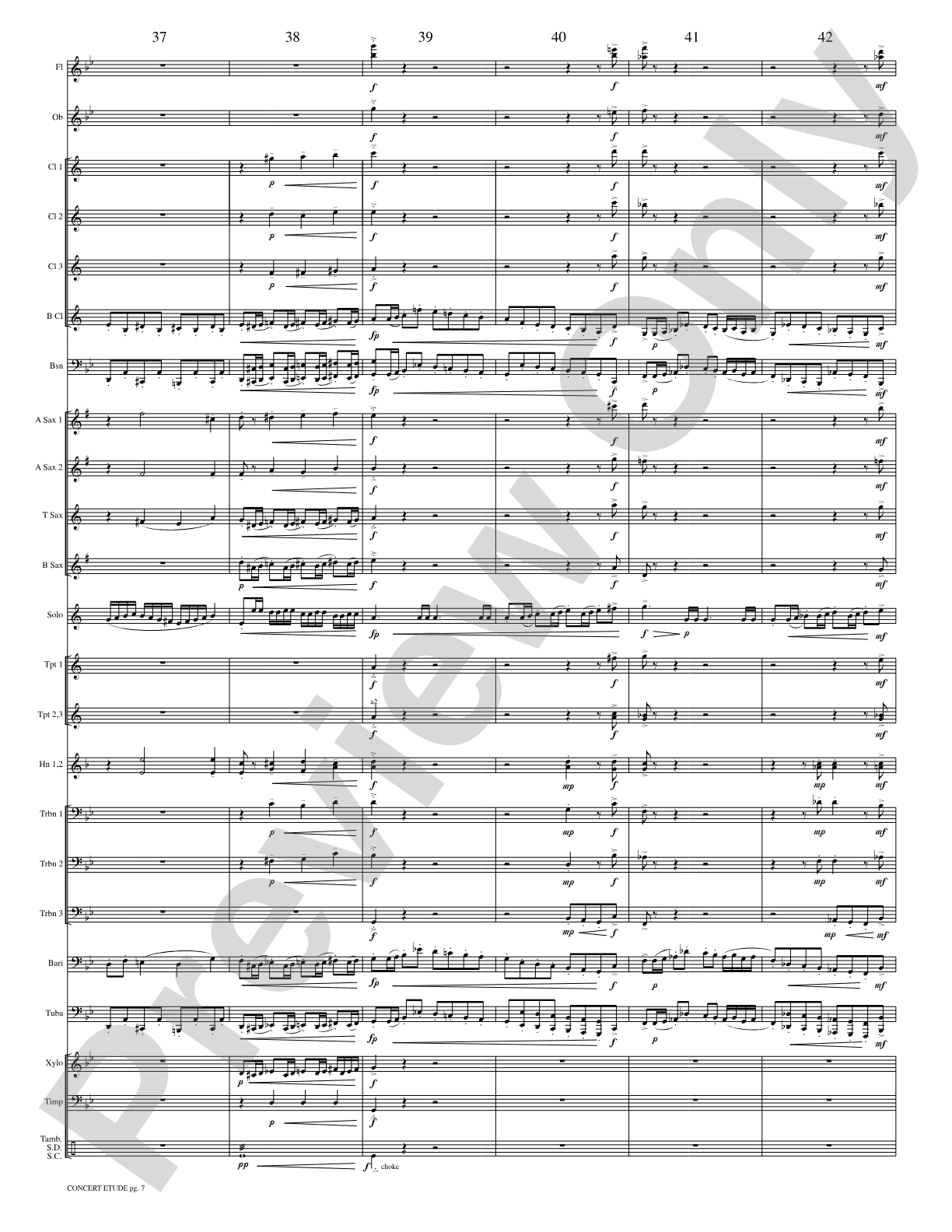 Concert Etude, Op. 49 (Solo Trumpet and Concert Band): Concert Band Conductor Score & Parts