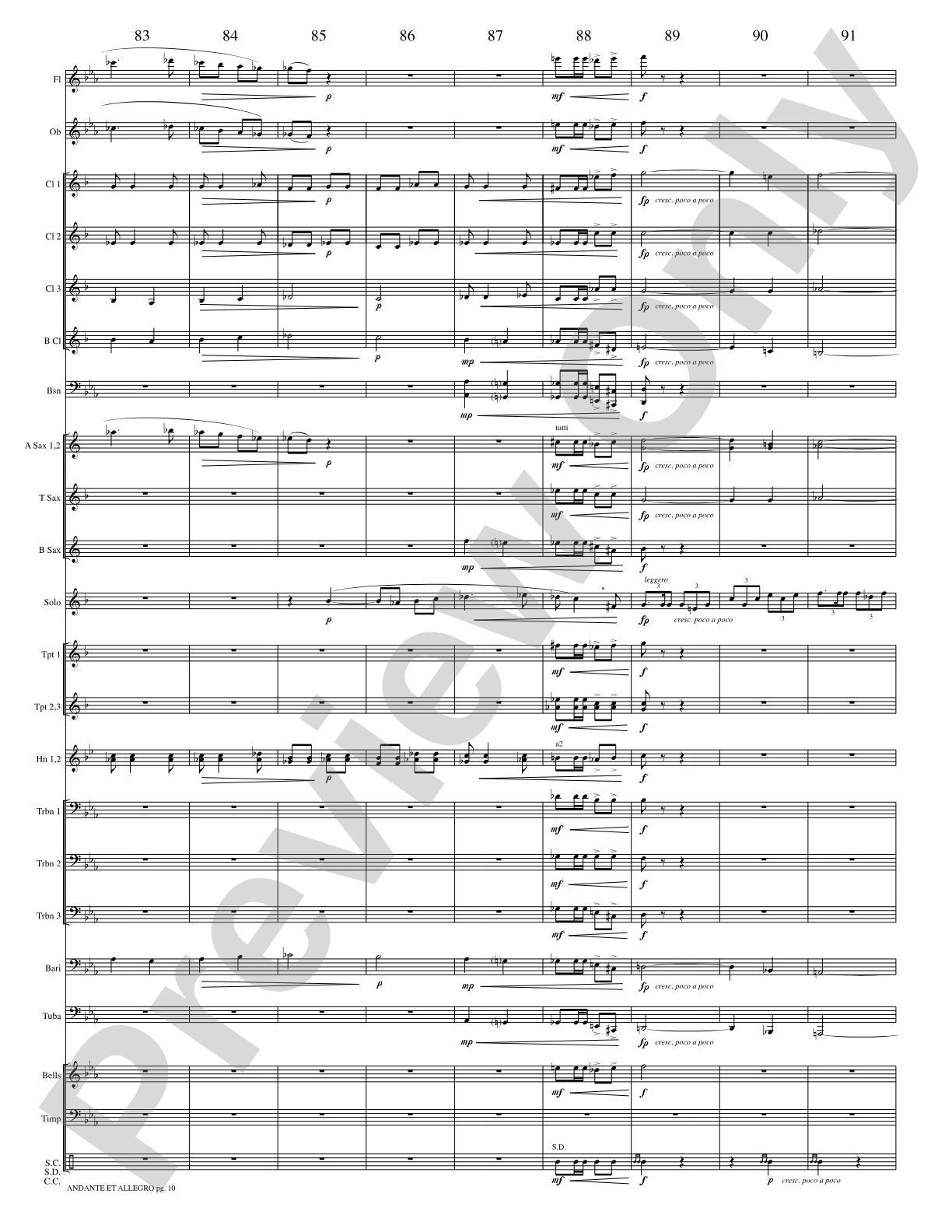 Andante et Allegro (Solo Trumpet and Concert Band): Concert Band Conductor Score & Parts