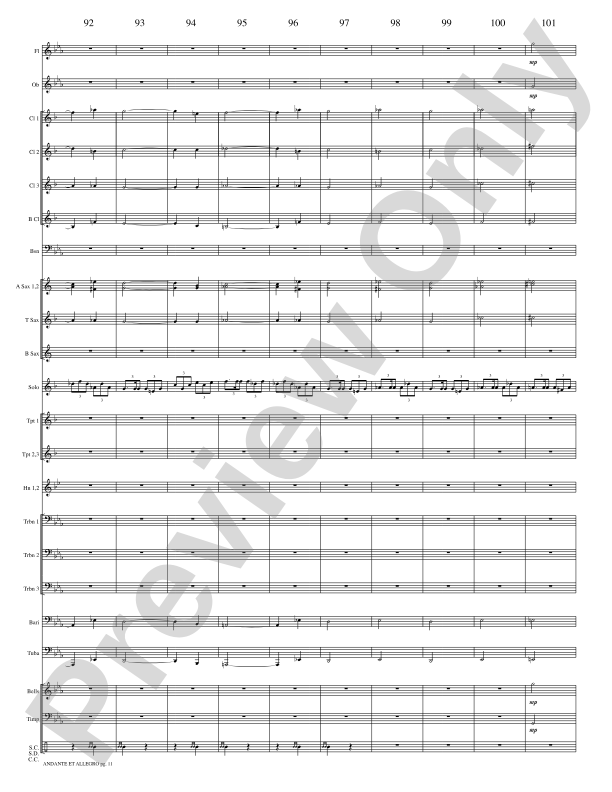 Andante et Allegro (Solo Trumpet and Concert Band): Concert Band Conductor Score & Parts