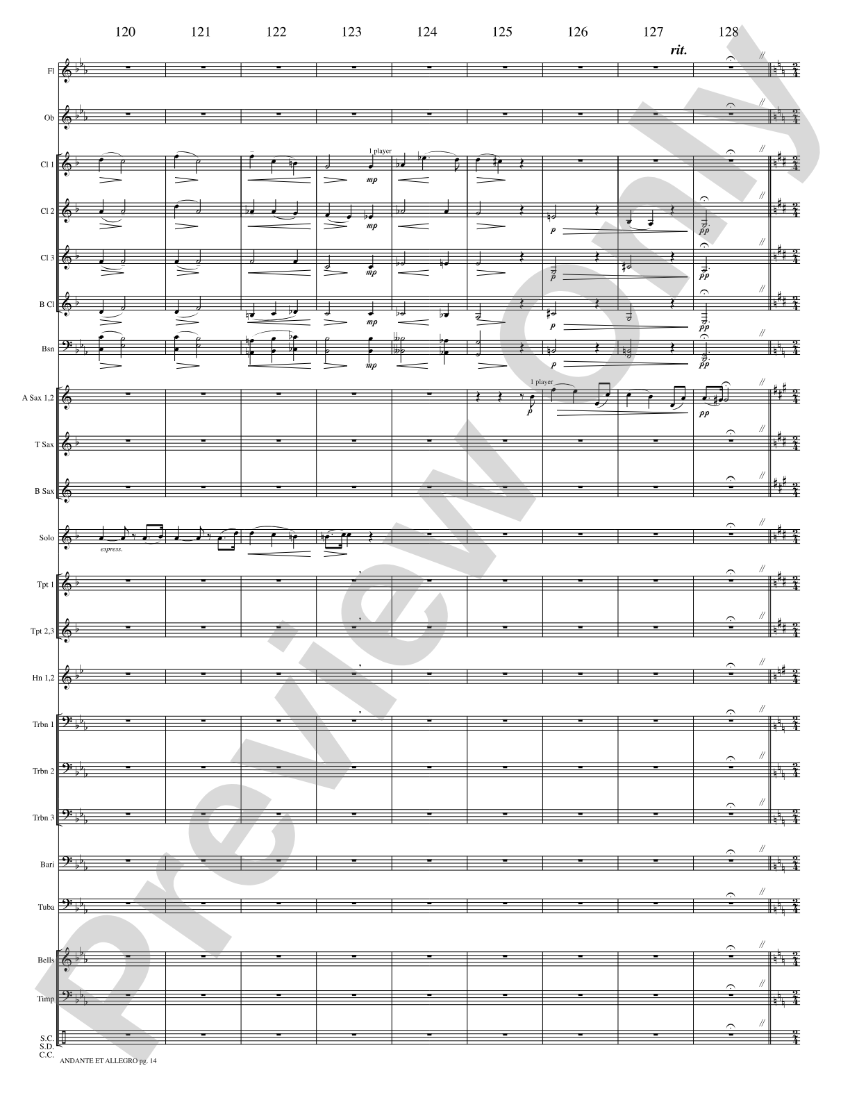 Andante et Allegro (Solo Trumpet and Concert Band): Concert Band Conductor Score & Parts