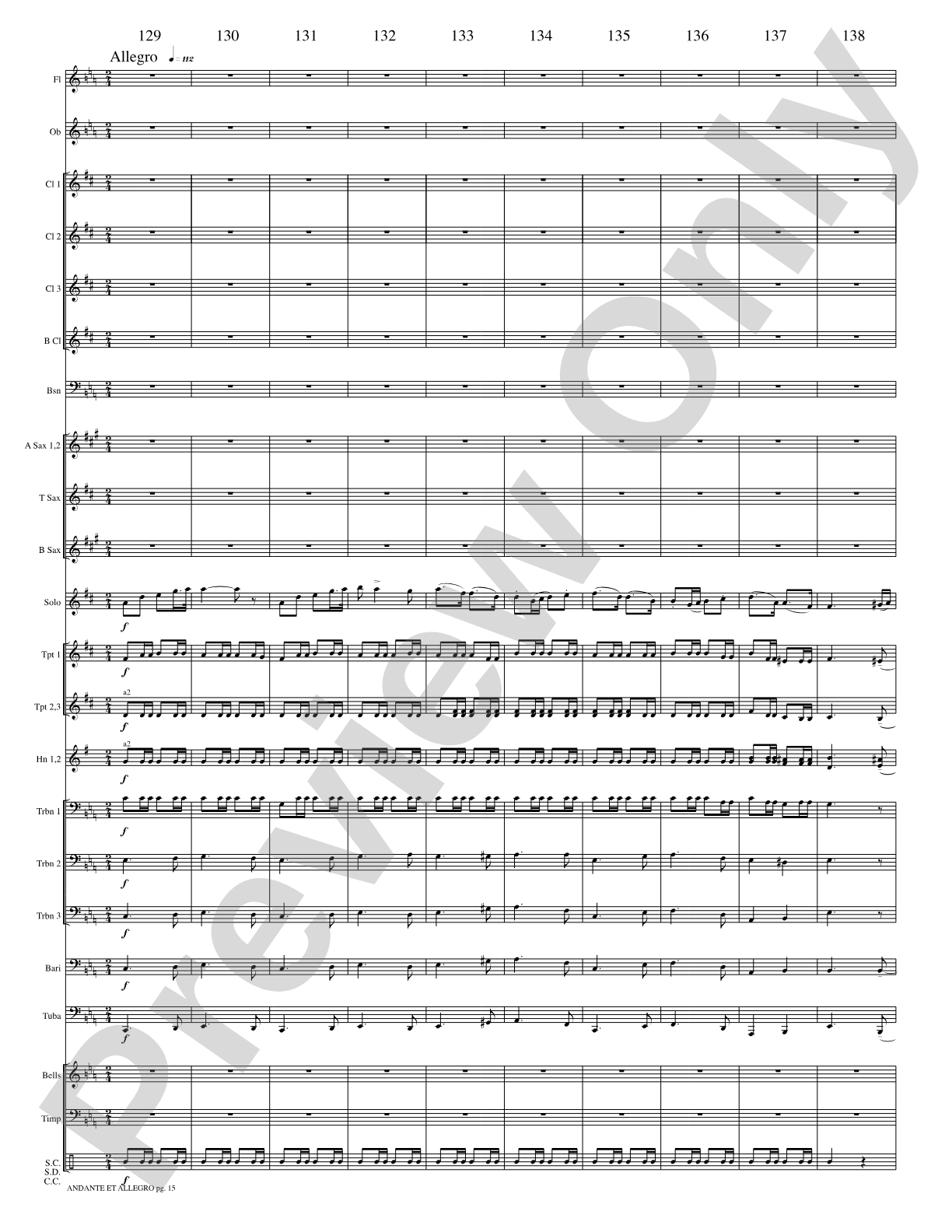 Andante et Allegro (Solo Trumpet and Concert Band): Concert Band Conductor Score & Parts