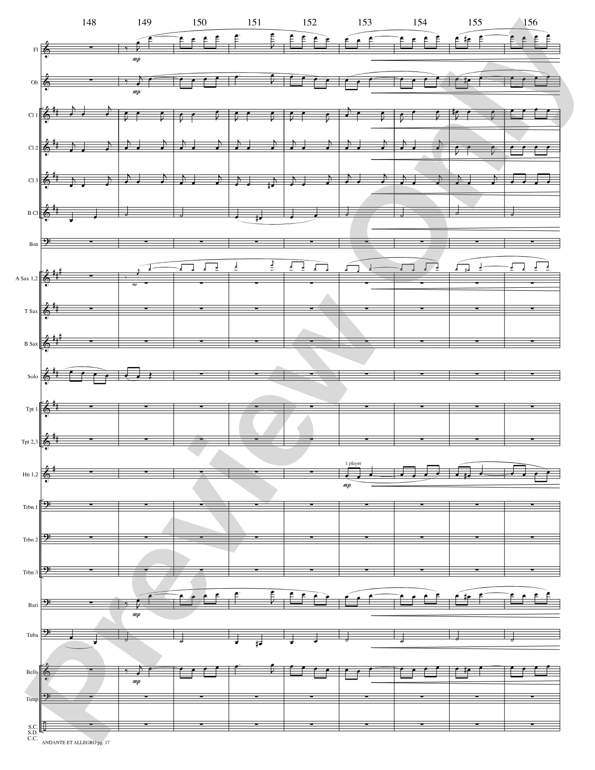 Andante et Allegro (Solo Trumpet and Concert Band): Concert Band Conductor Score & Parts