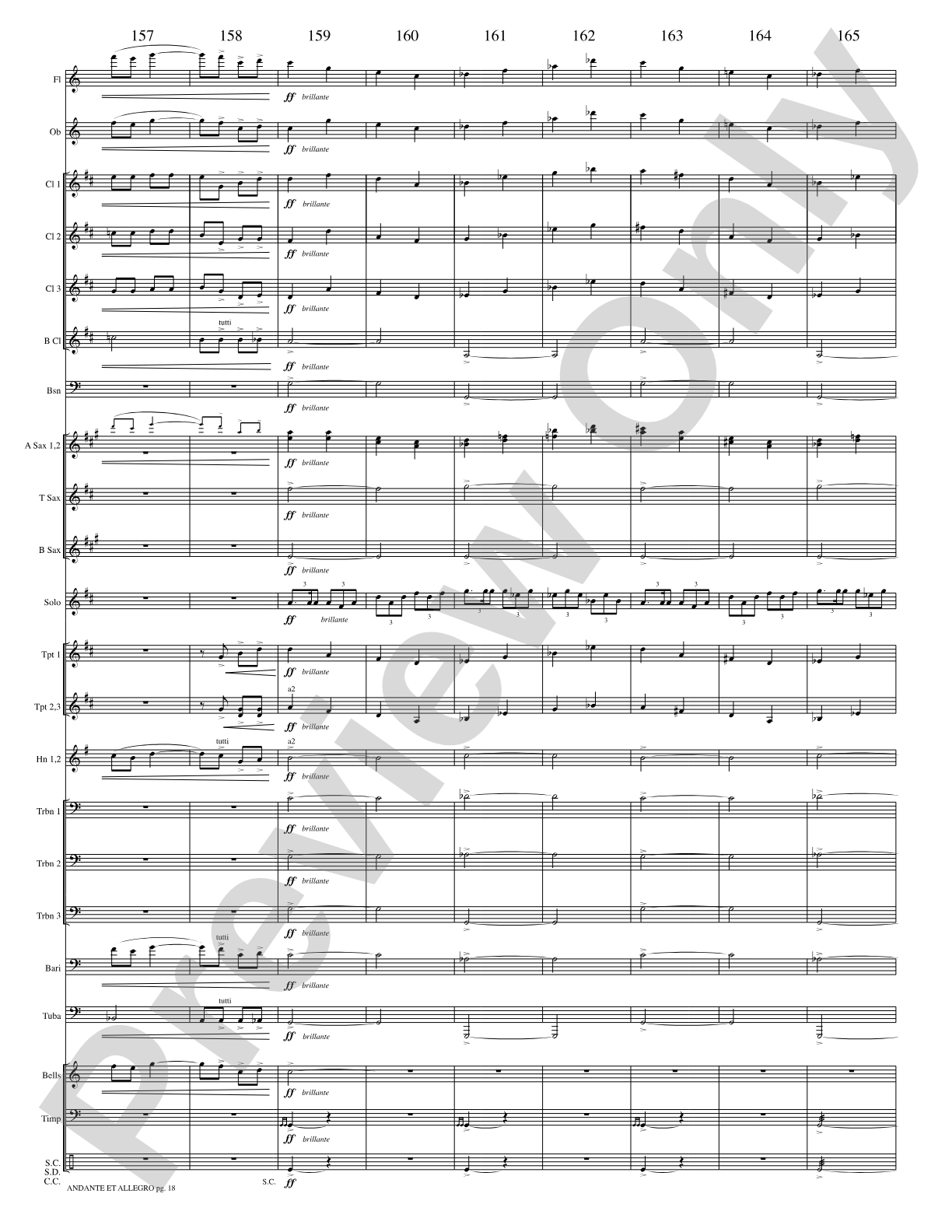 Andante et Allegro (Solo Trumpet and Concert Band): Concert Band Conductor Score & Parts