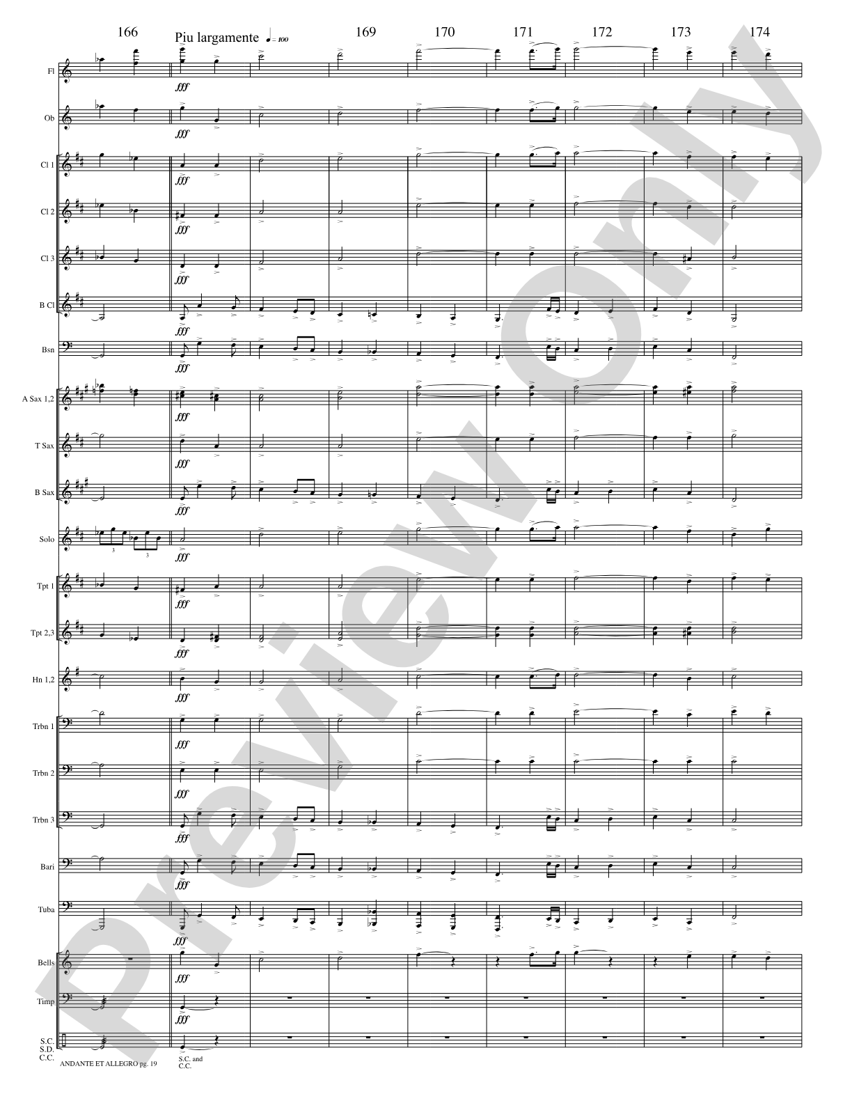 Andante et Allegro (Solo Trumpet and Concert Band): Concert Band Conductor Score & Parts