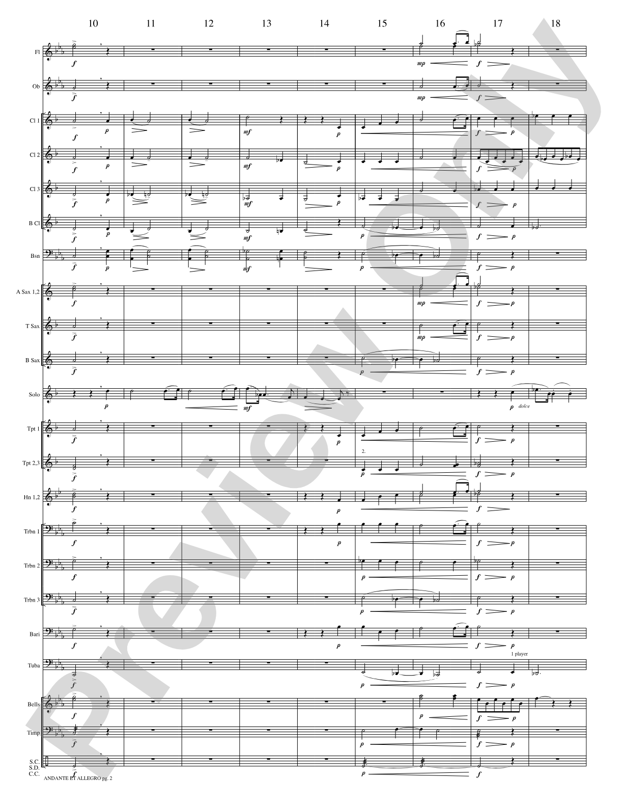 Andante et Allegro (Solo Trumpet and Concert Band): Concert Band Conductor Score & Parts