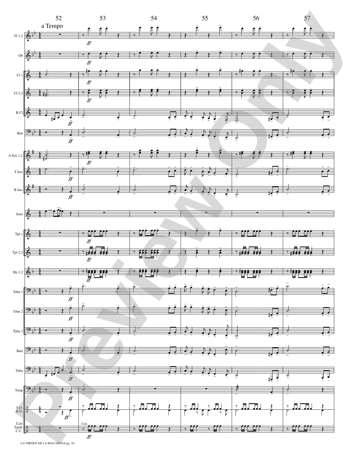 La Virgen de la Macarena (Solo Trumpet and Concert Band): Concert Band Conductor Score & Parts