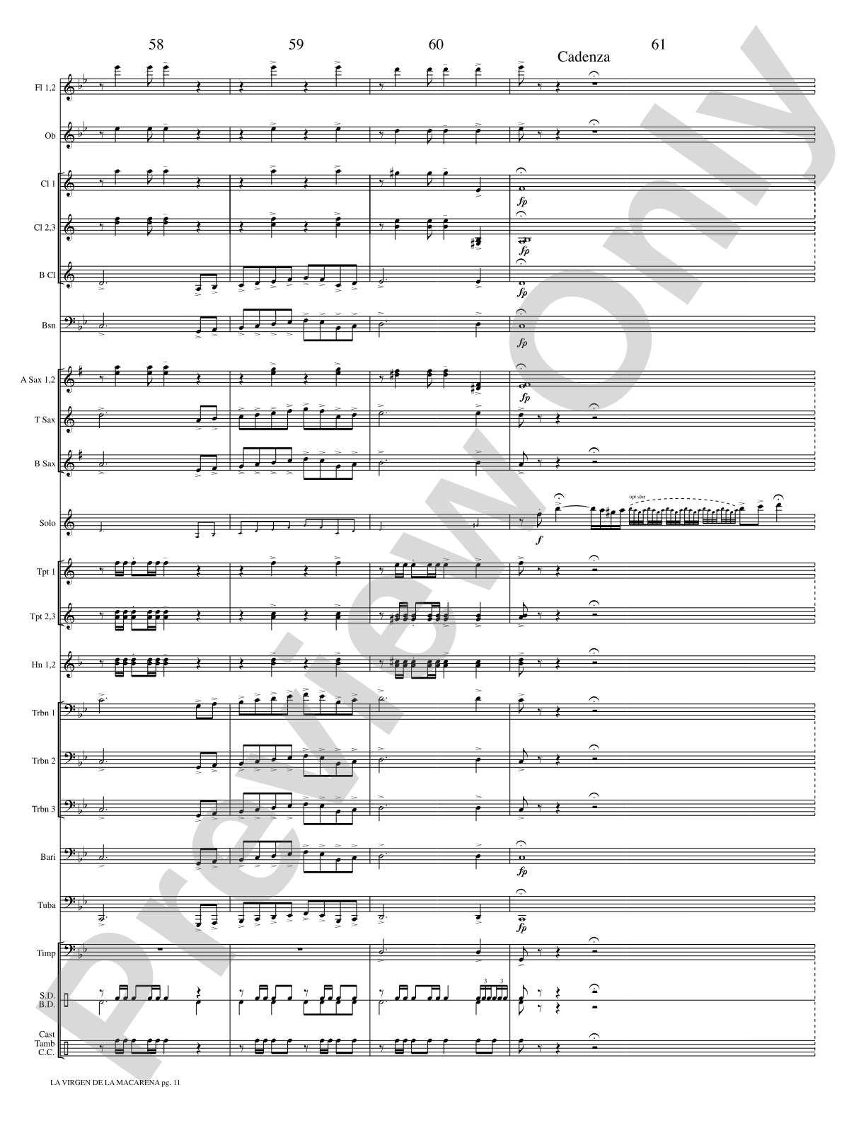 La Virgen de la Macarena (Solo Trumpet and Concert Band): Concert Band Conductor Score & Parts
