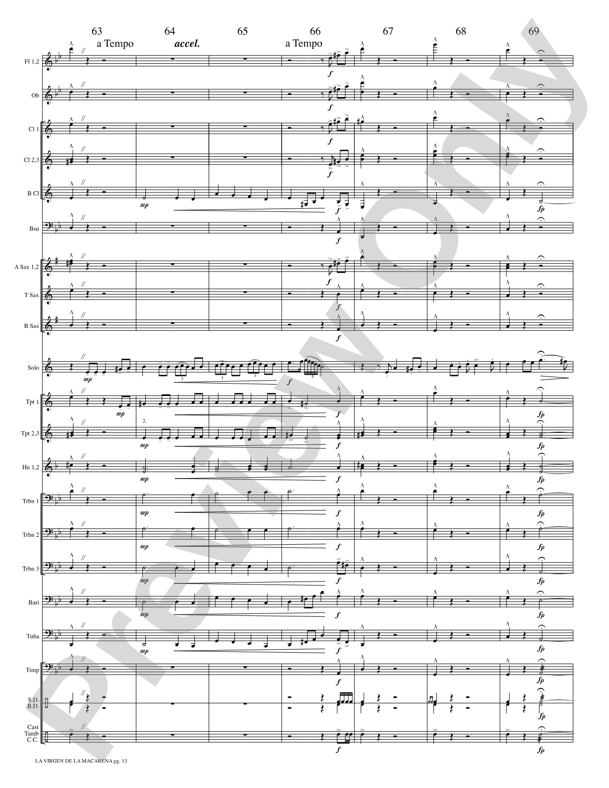 La Virgen de la Macarena (Solo Trumpet and Concert Band): Concert Band Conductor Score & Parts