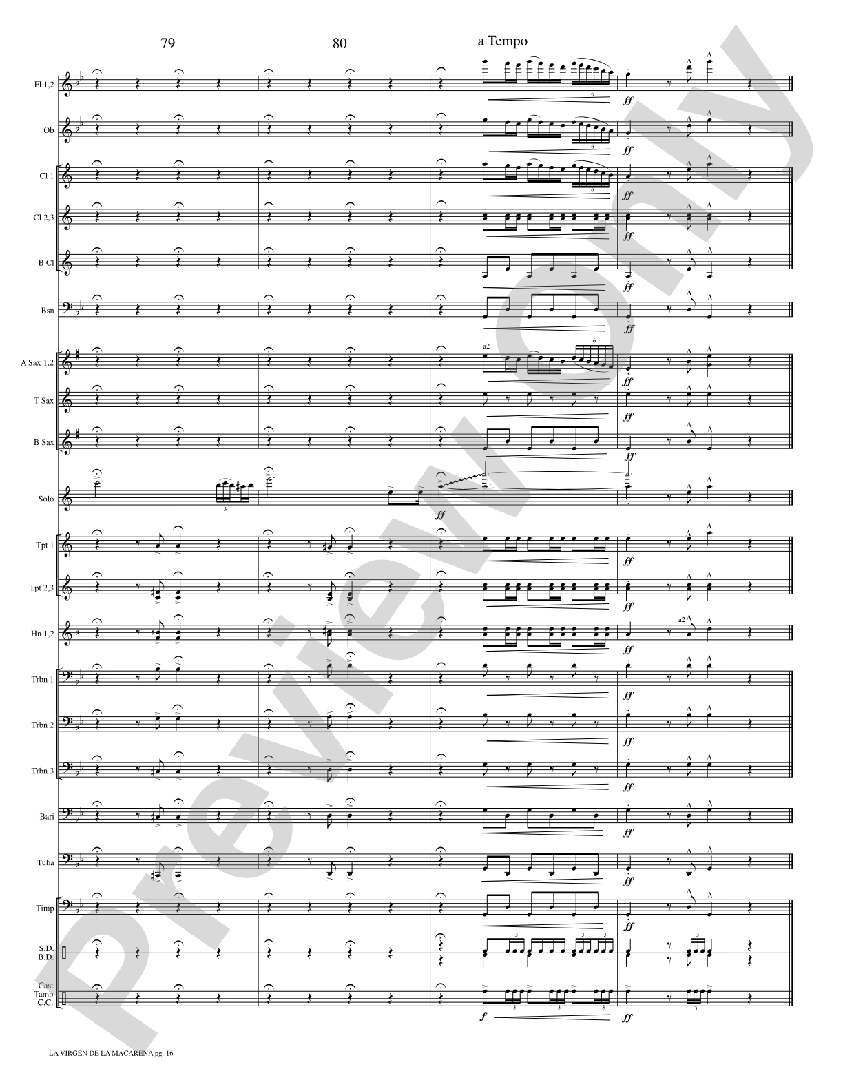 La Virgen de la Macarena (Solo Trumpet and Concert Band): Concert Band Conductor Score & Parts